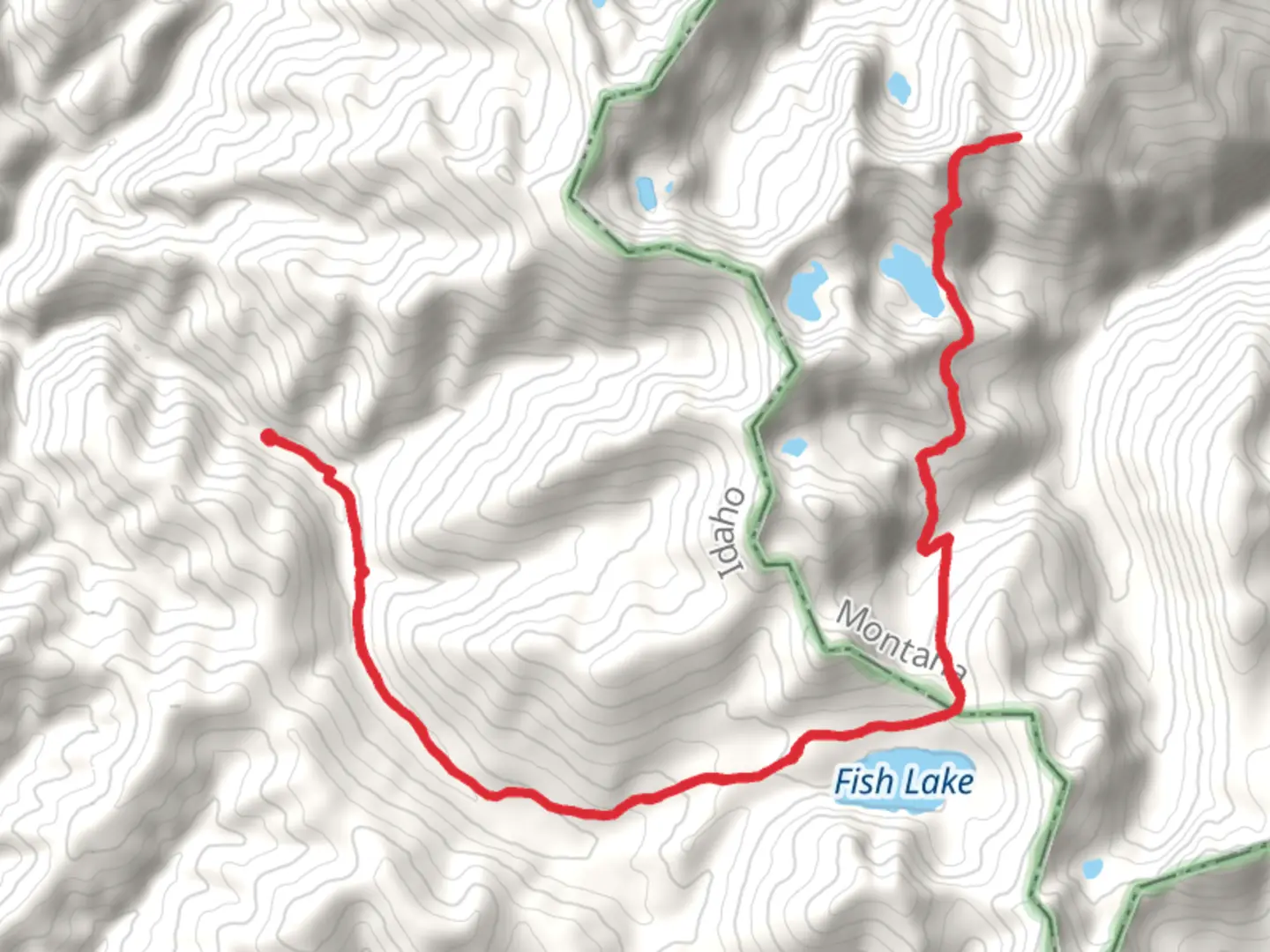 An image depicting the trail Siamese Lake via Fish Lake Trail and its surrounding area.