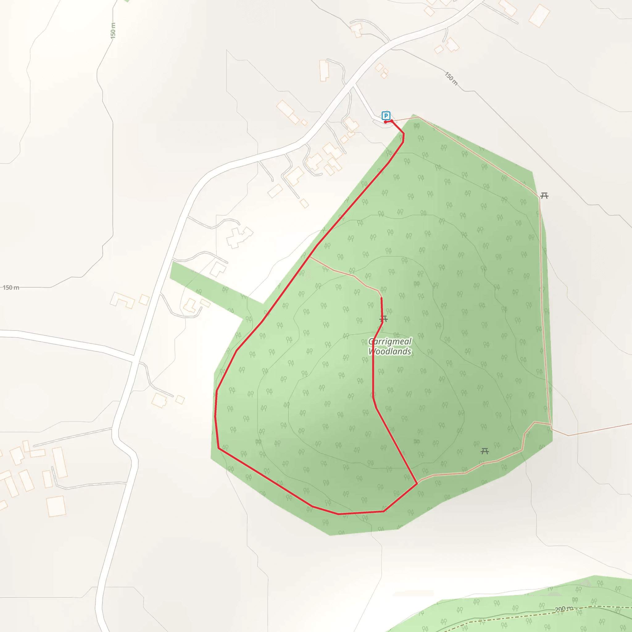 Carrigmeal Woodlands Loops - Tir na nÓg mobile static map