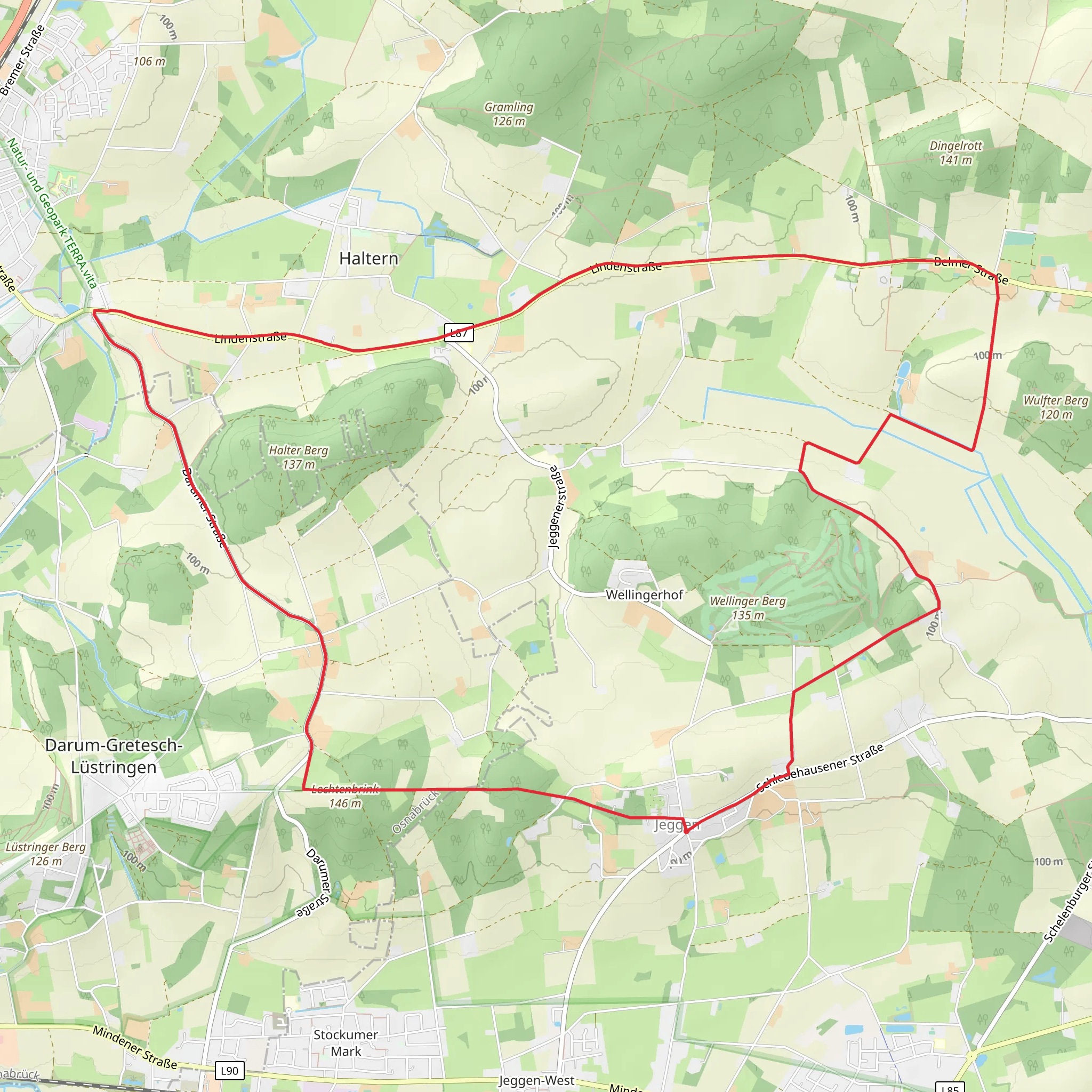 Jeggen and Halter Berg Loop mobile static map