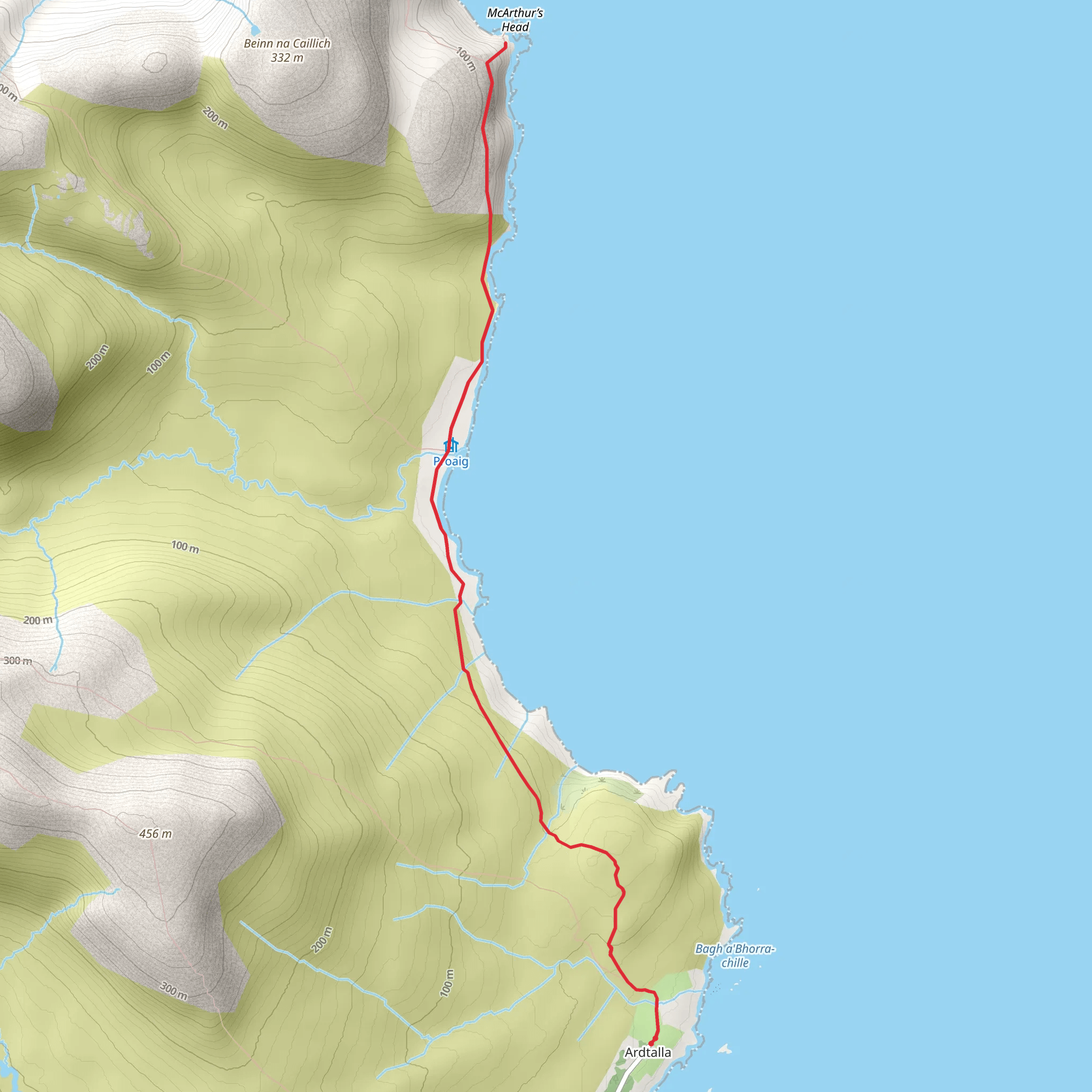 McArthur's Head from Claggain Bay mobile static map