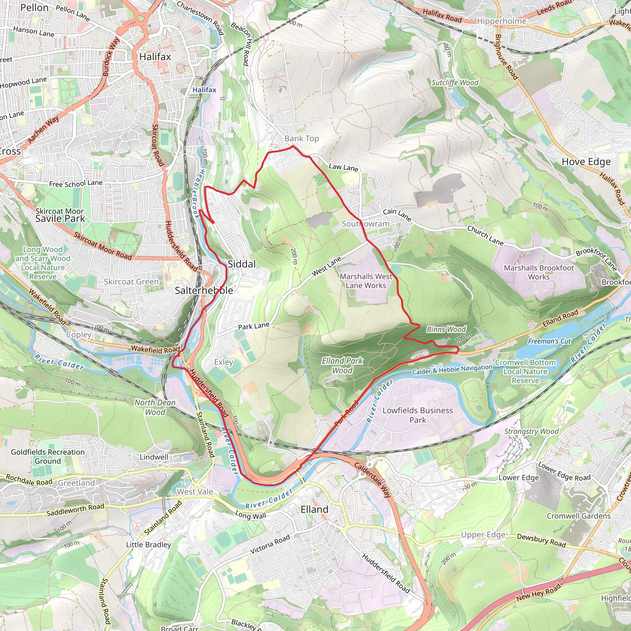 Bank Top and Elland Loop mobile static map