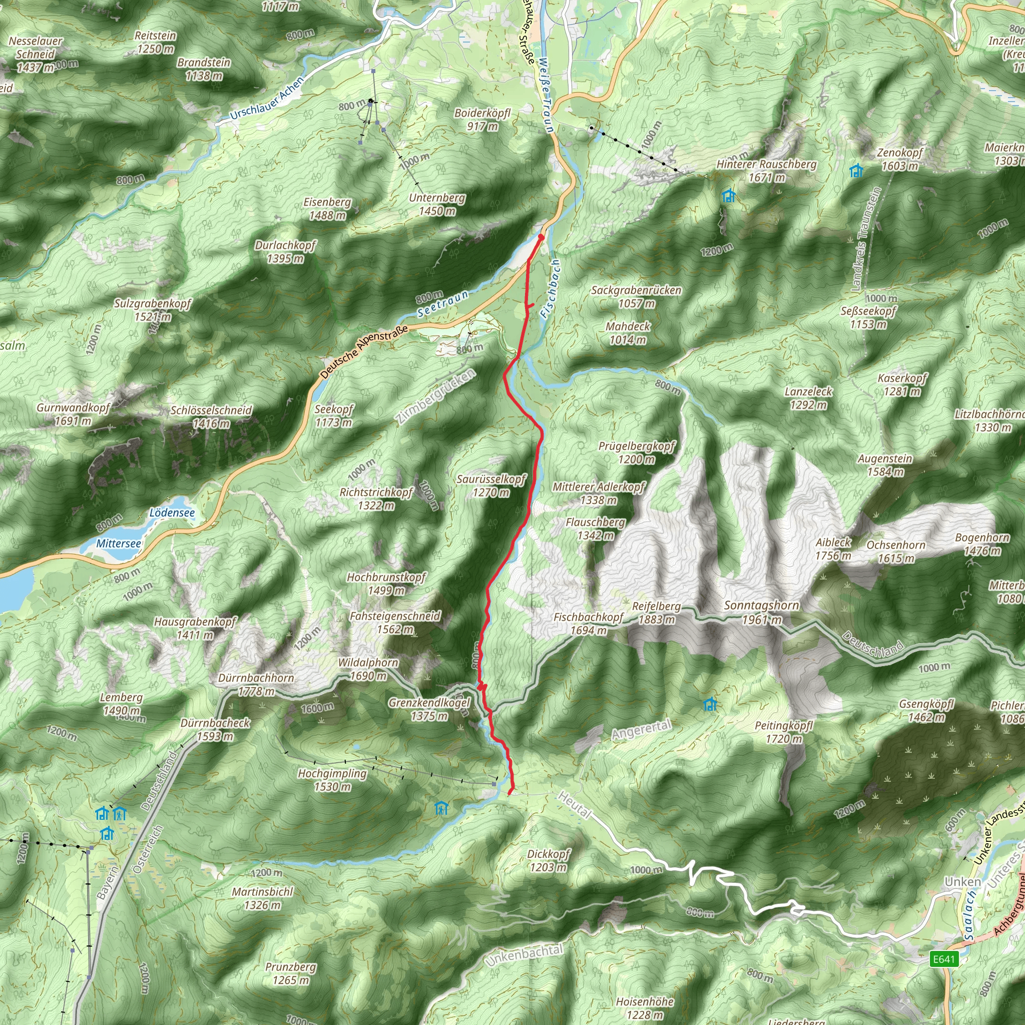 Heutaler Hof Walk via Fischbachfall mobile static map
