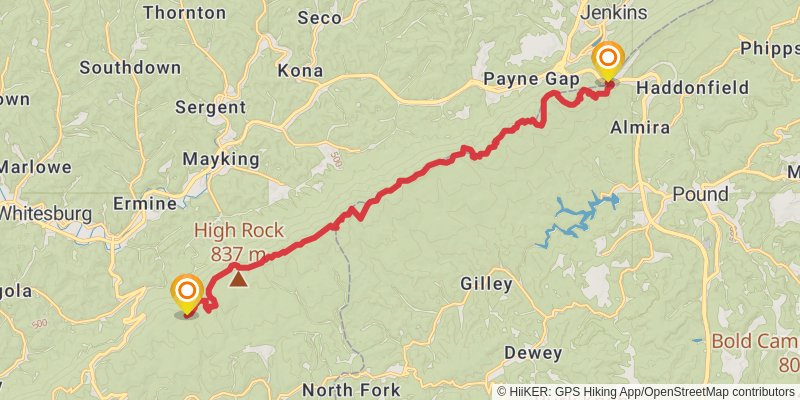 Great Eastern Trail (Incomplete) stage 83 Map