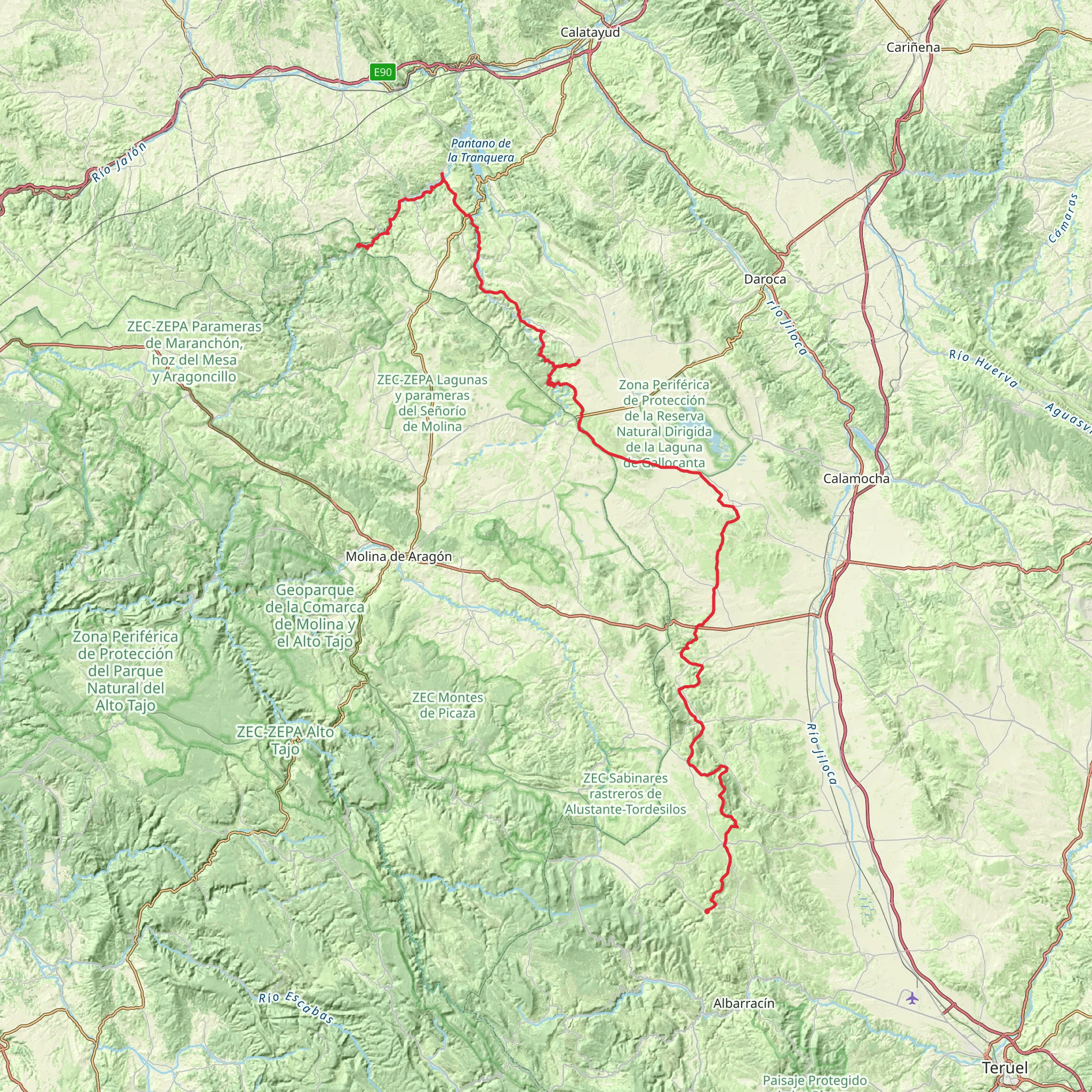 GR 24 - Jalón and Jiloca Trail mobile static map