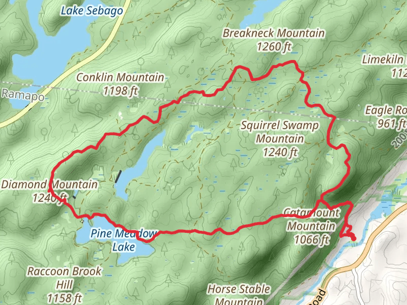 Pine Meadow Mountain, Lake Wanoksink, Tuxedo Rock, Breakneck Mountain and Panther Mountain Loop