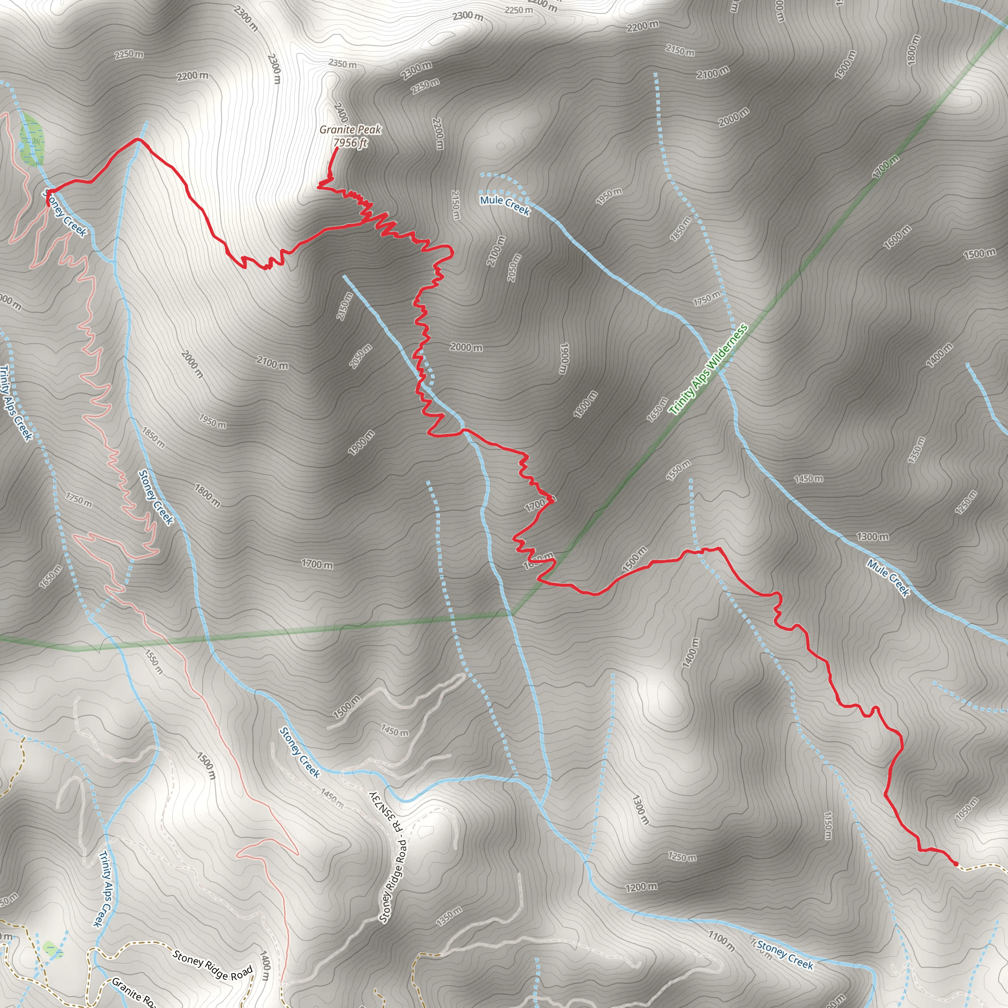 Granite Peak Trail mobile static map