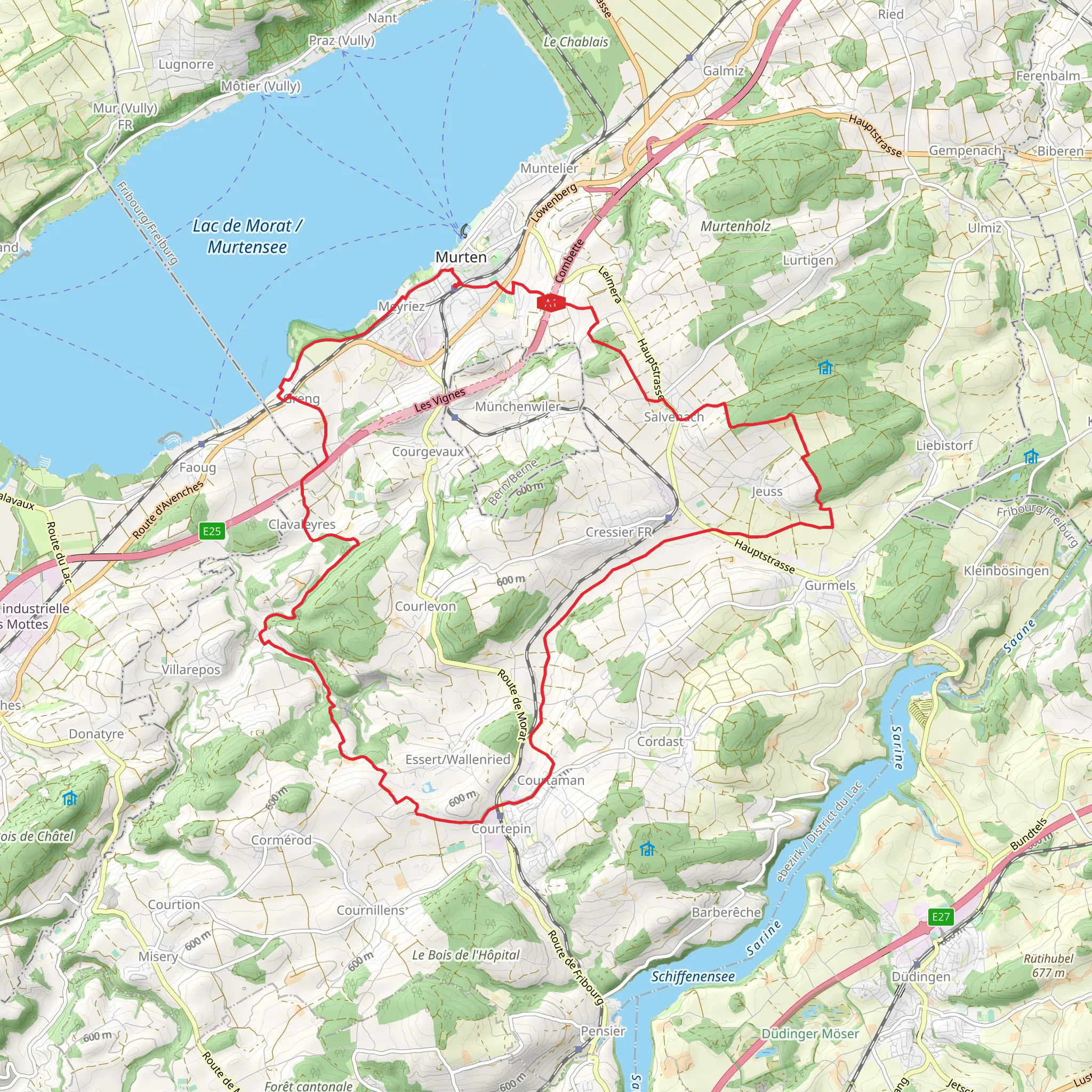 Historic Murten and the Beaver Trail mobile static map