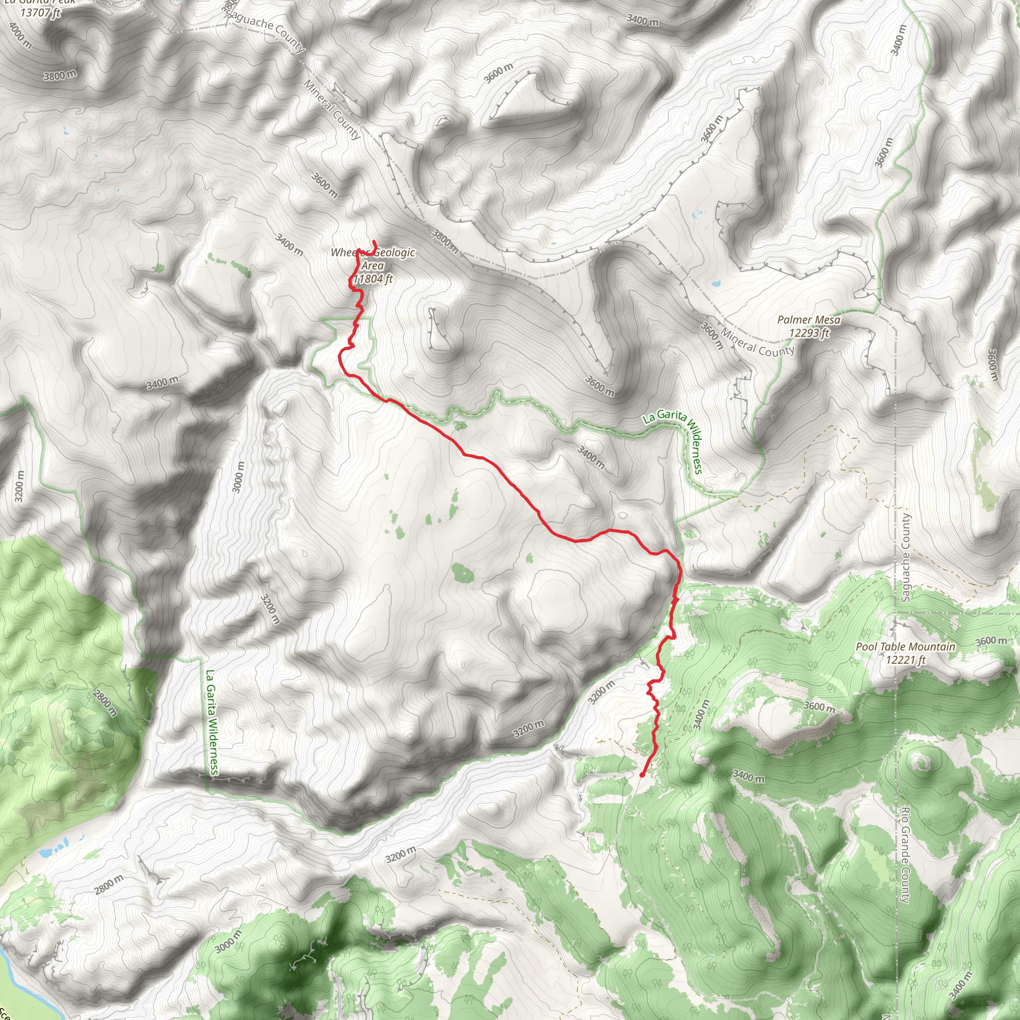 Wheeler Geologic Area via Wheeler NM Trail mobile static map