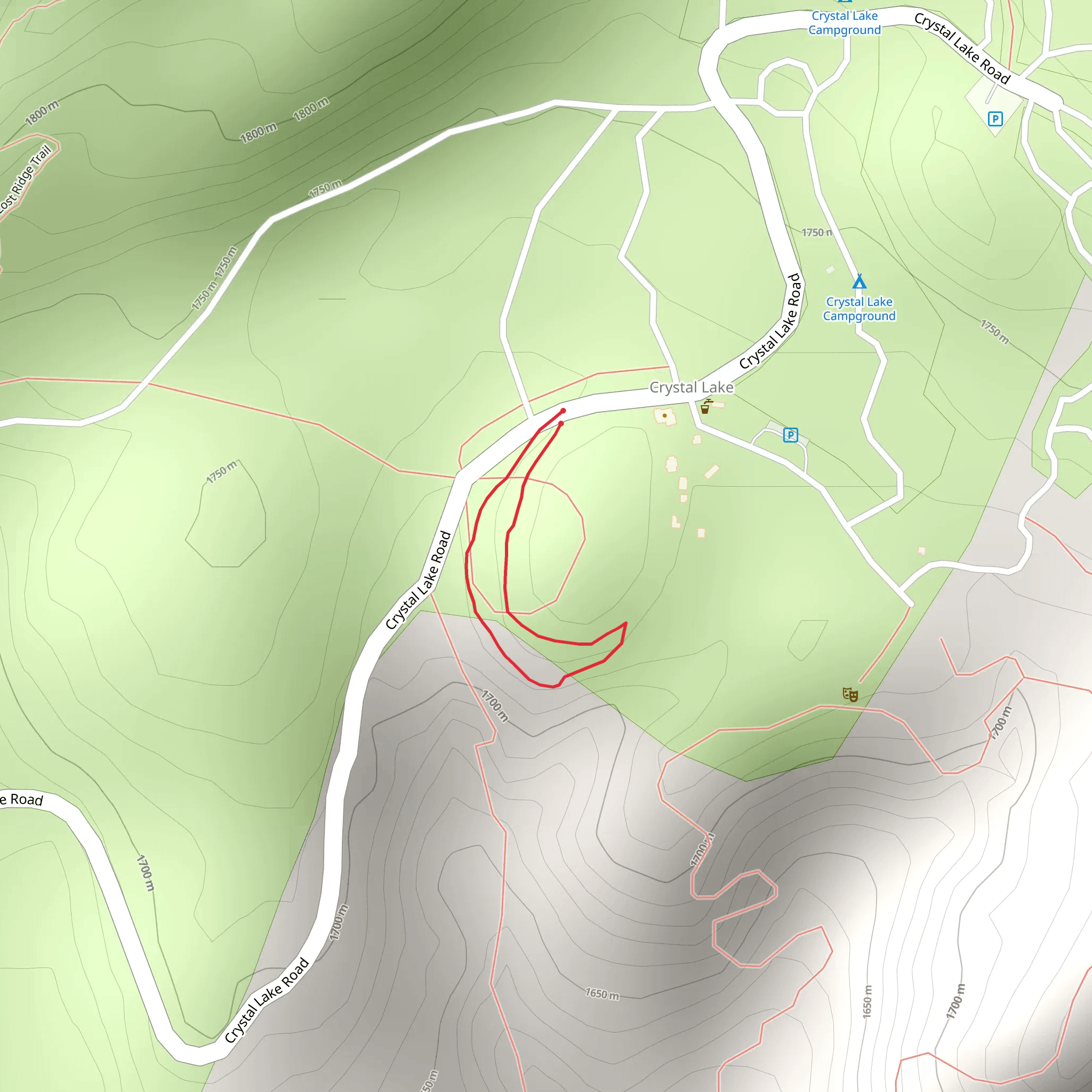 Half Knob Trail mobile static map