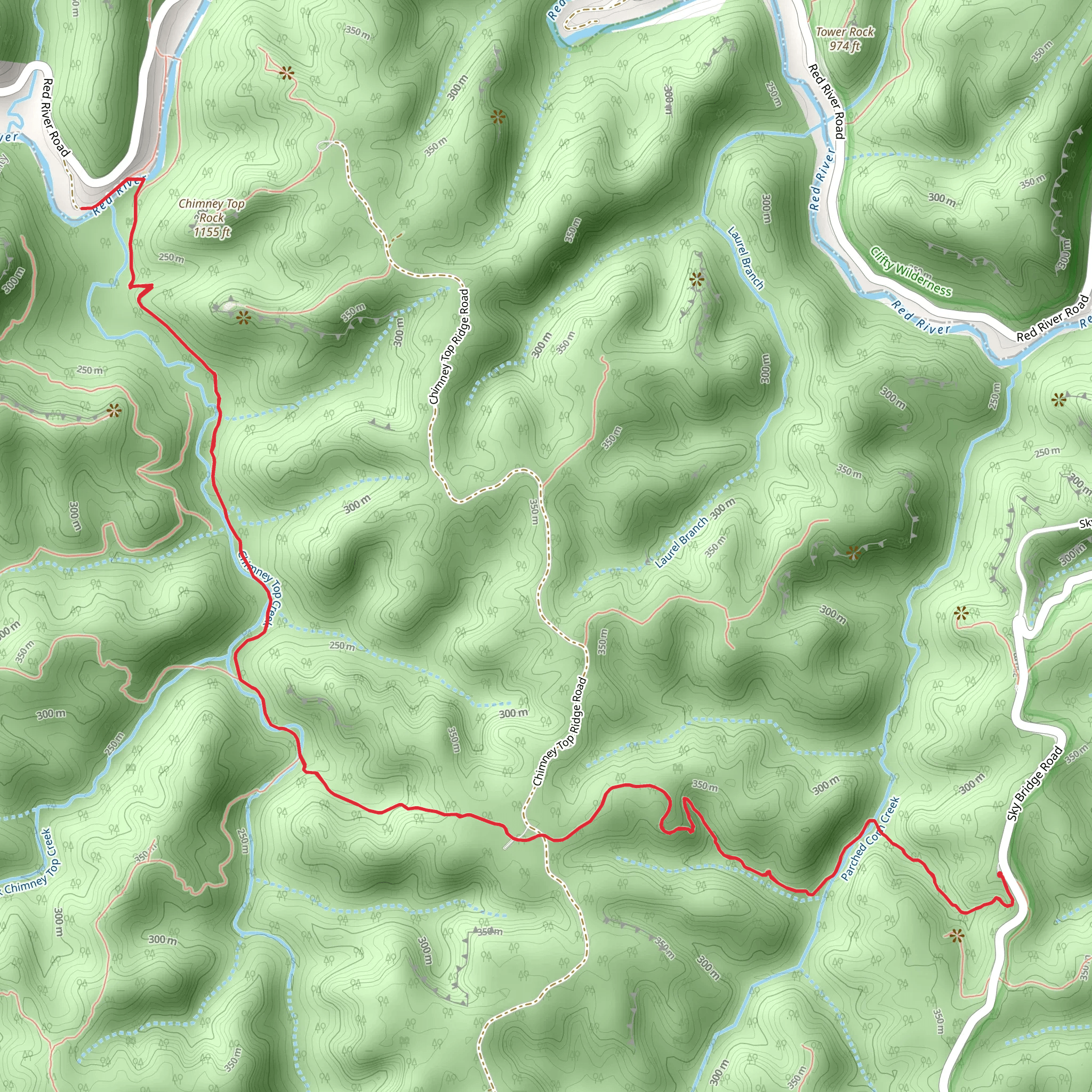 Red River via Sheltowee Trace Trail mobile static map