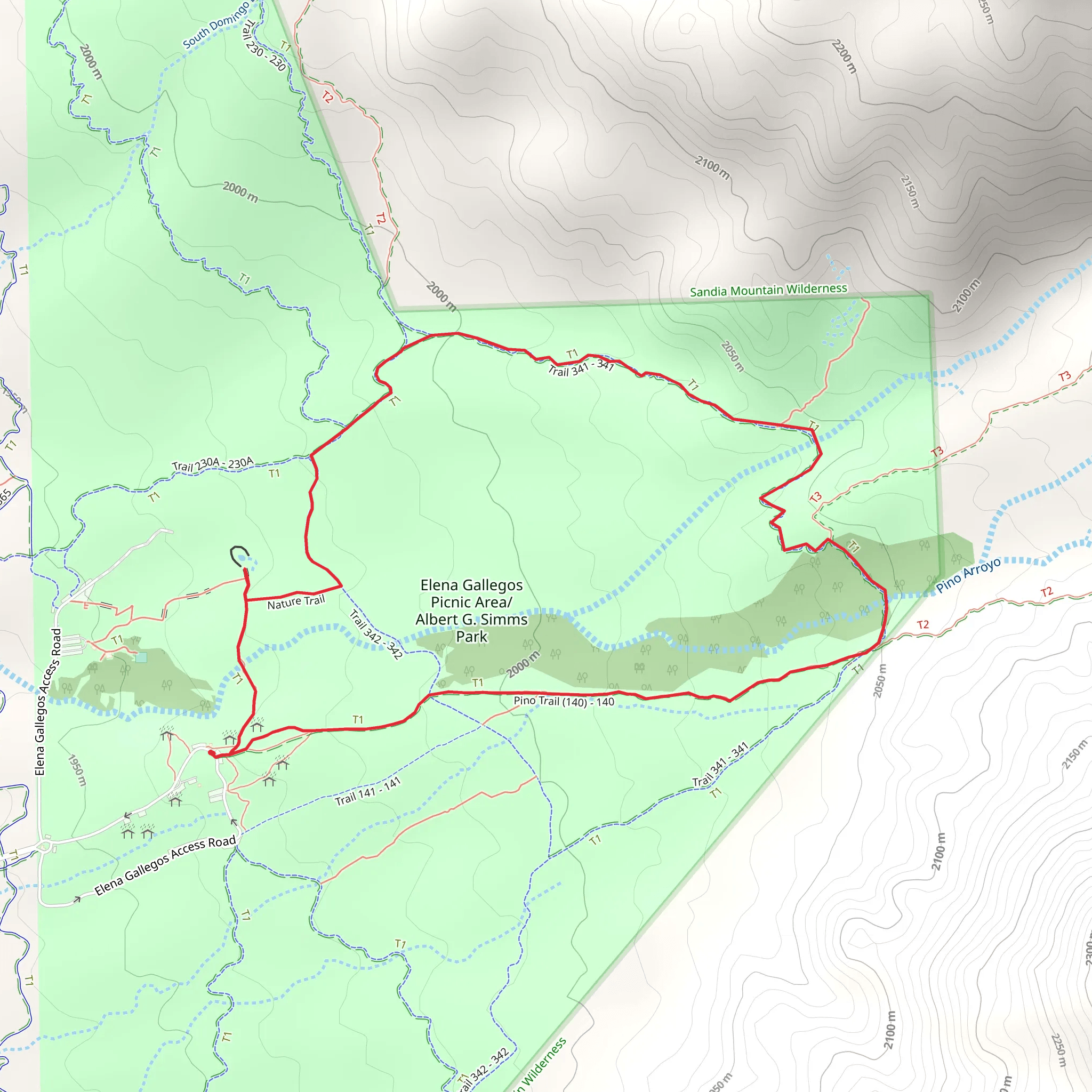 Elena Gallegos Access Road Loop mobile static map