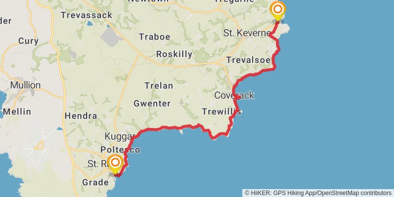 Cornwall Coast Path stage 19 Map