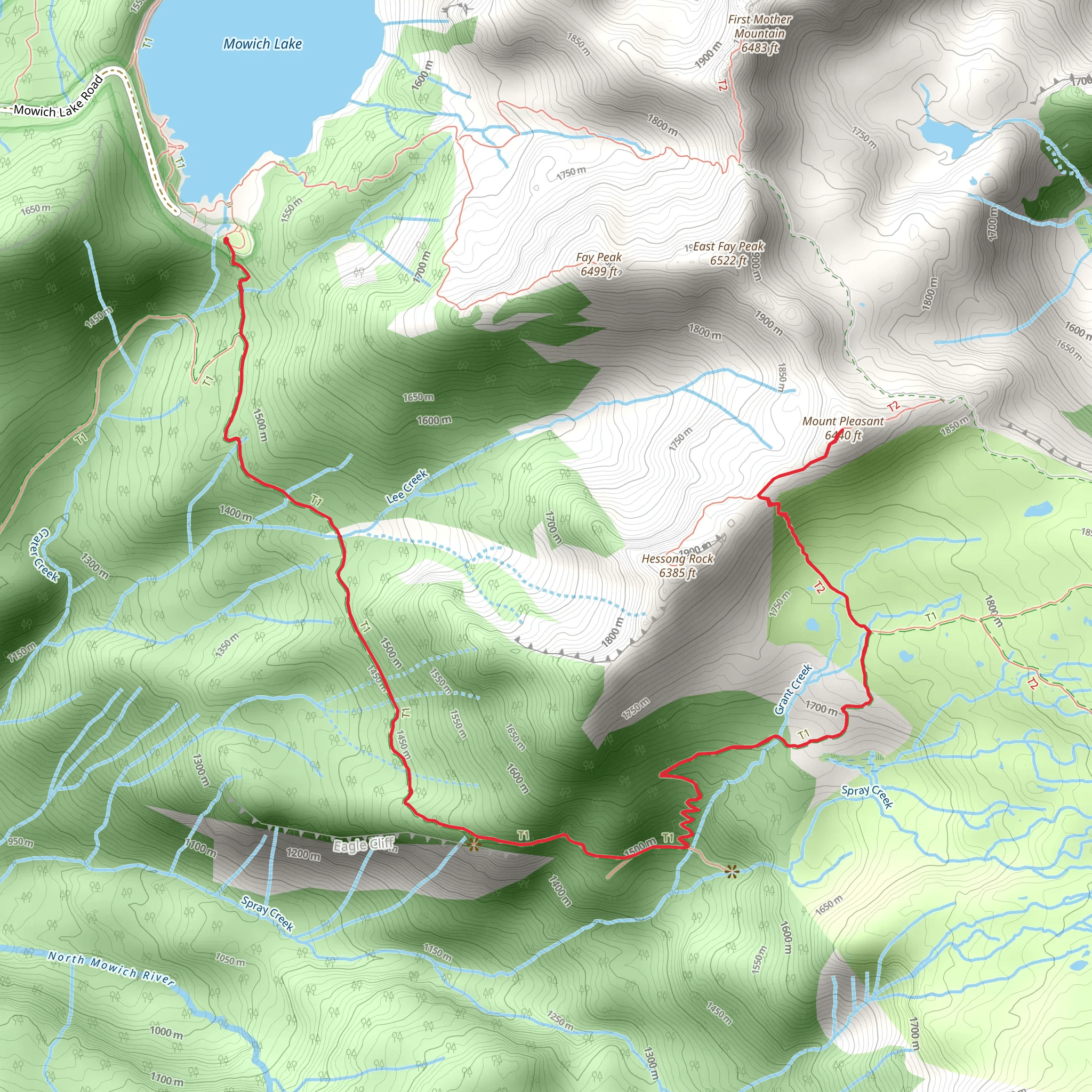 Spray Park Trail to Mount Pleasant mobile static map