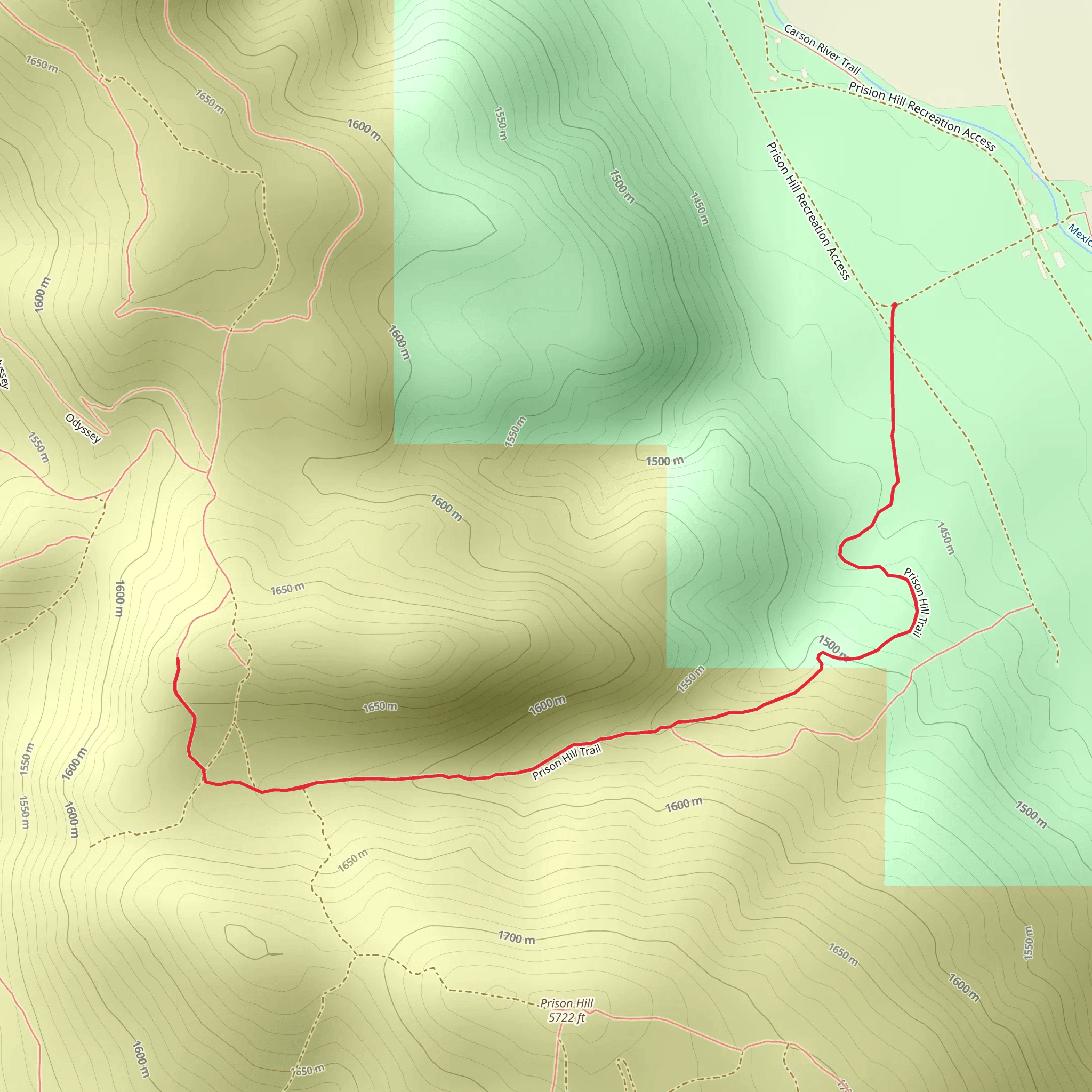 Prison Hill Trail mobile static map
