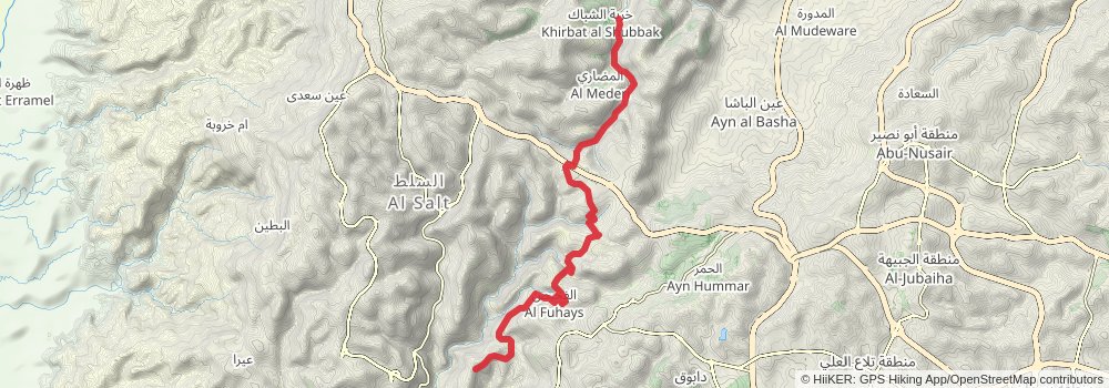 Jordan Trail alt 1 Map