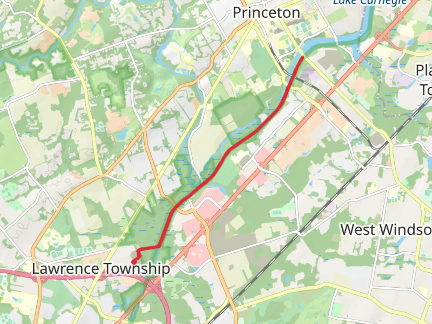 An image depicting the trail Delaware and Raritan Canal Towpath - Princessville and its surrounding area.
