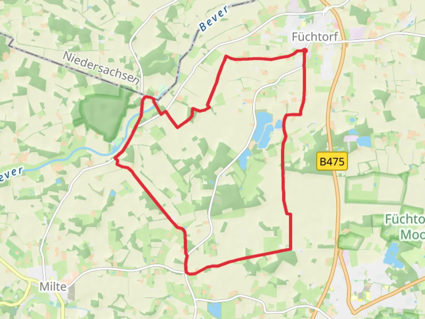 An image depicting the trail Fuchtorf Loop and its surrounding area.