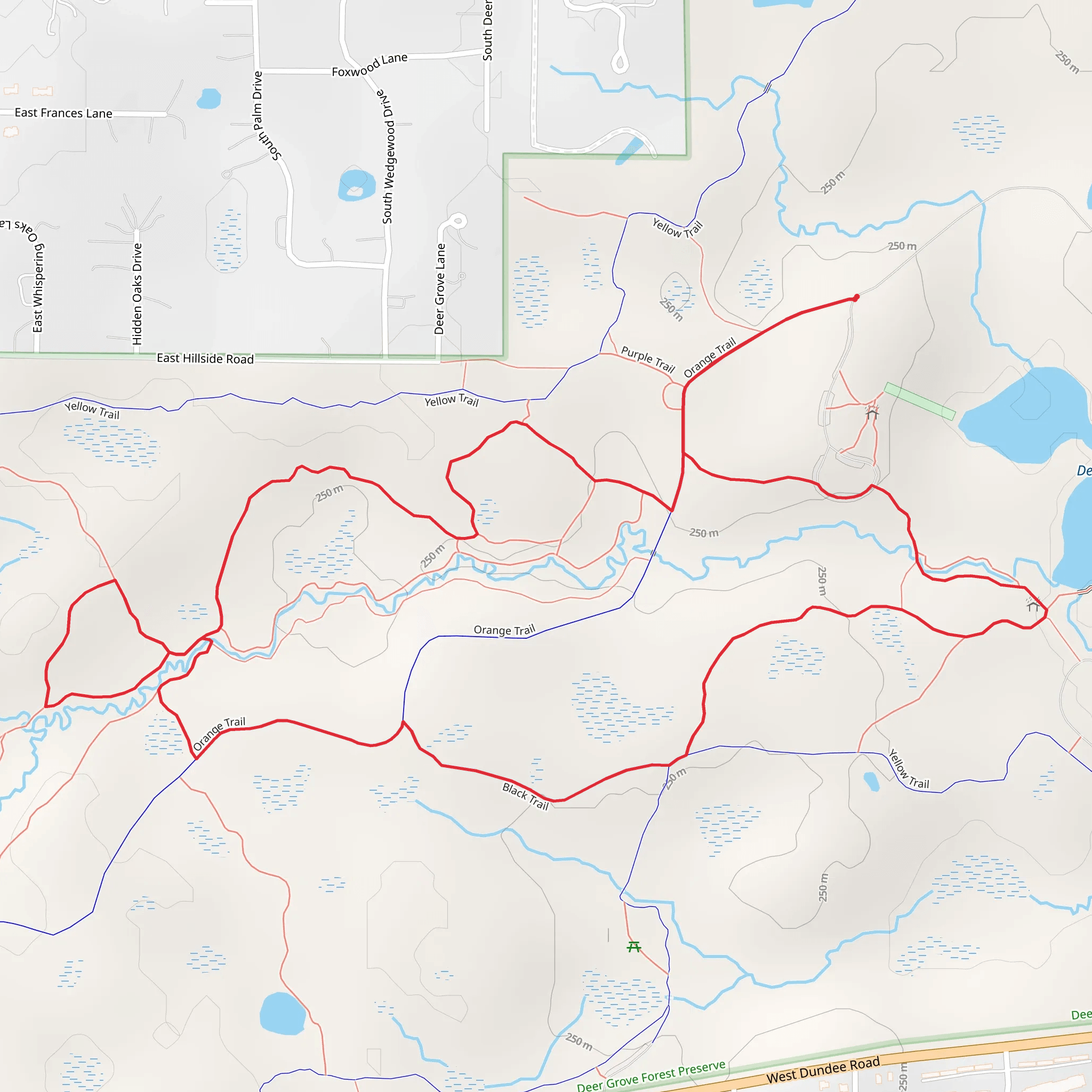 Deer Grove Nature Preserve and Orange Loop Trail mobile static map