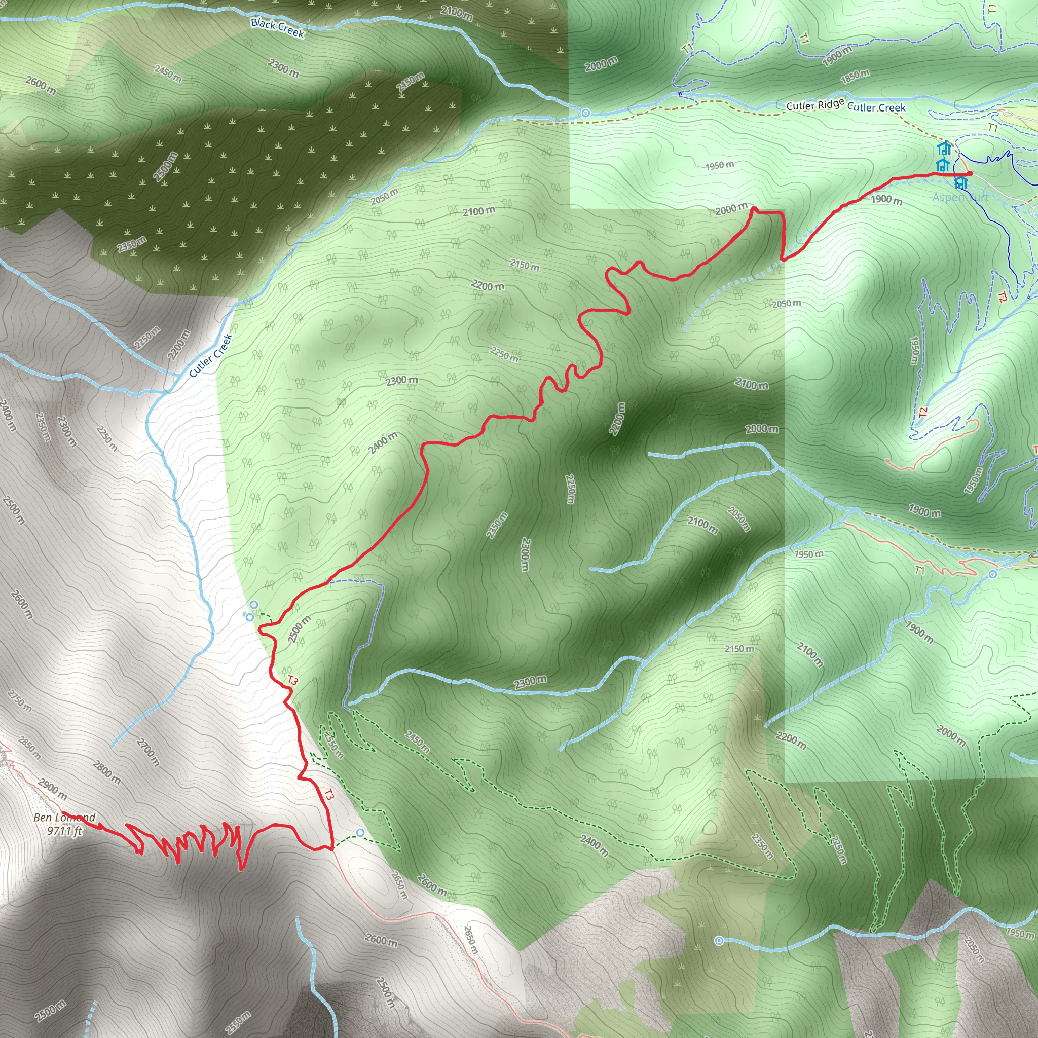 Ben Lomond via Cutler Ridge Trail mobile static map