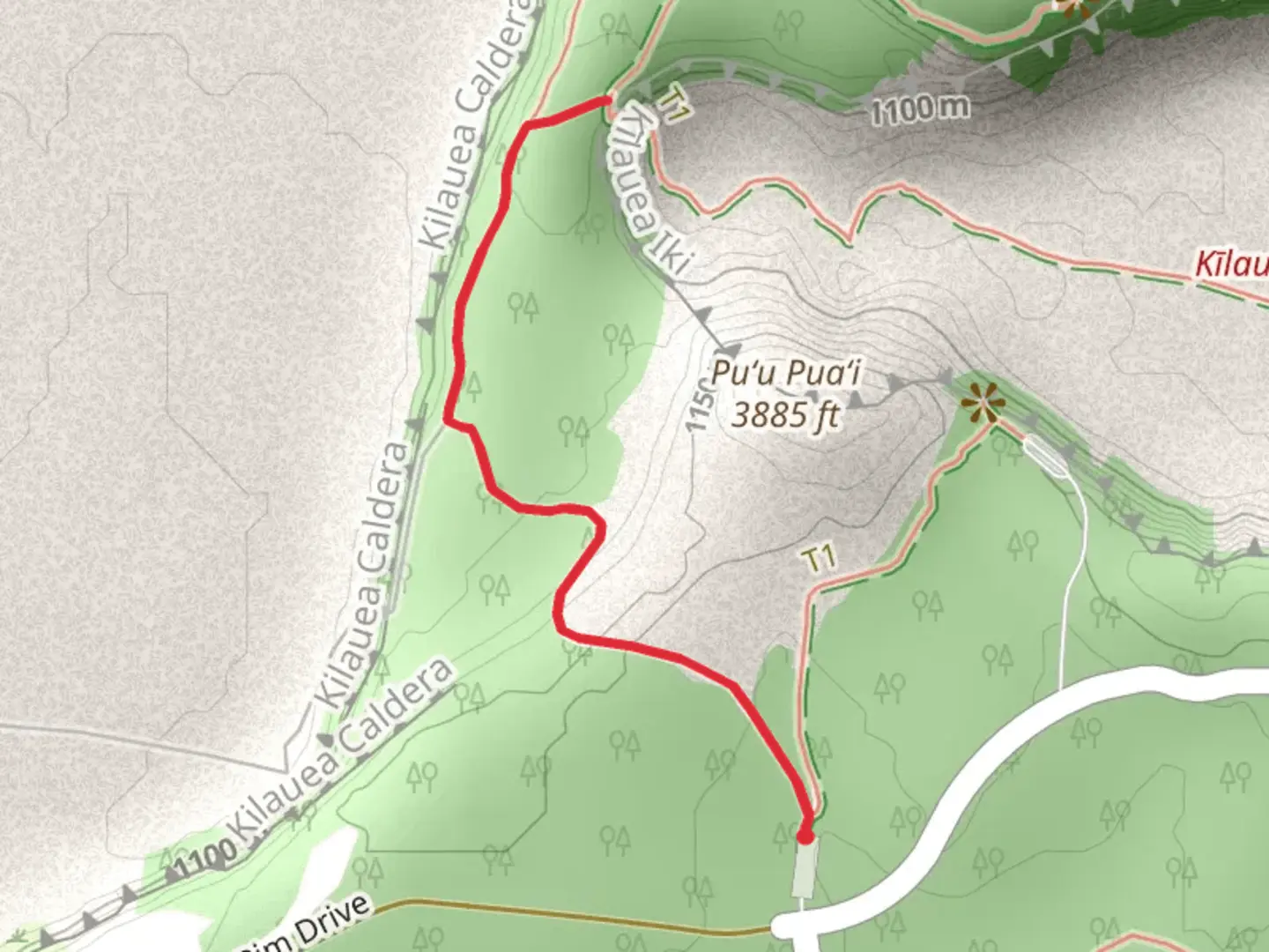 An image depicting the trail Puʻu Puaʻi and its surrounding area.