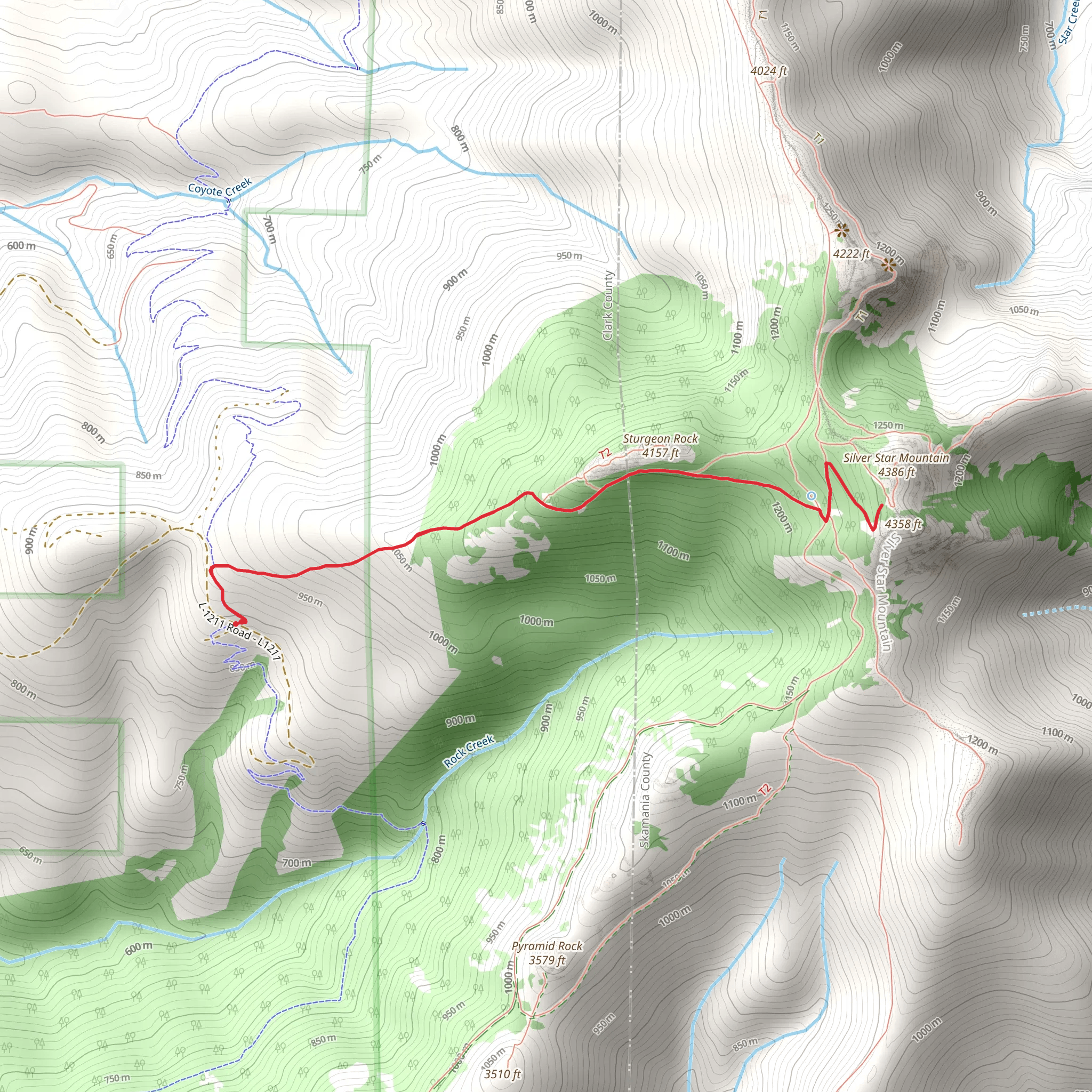 Silver Star Summit Trail mobile static map