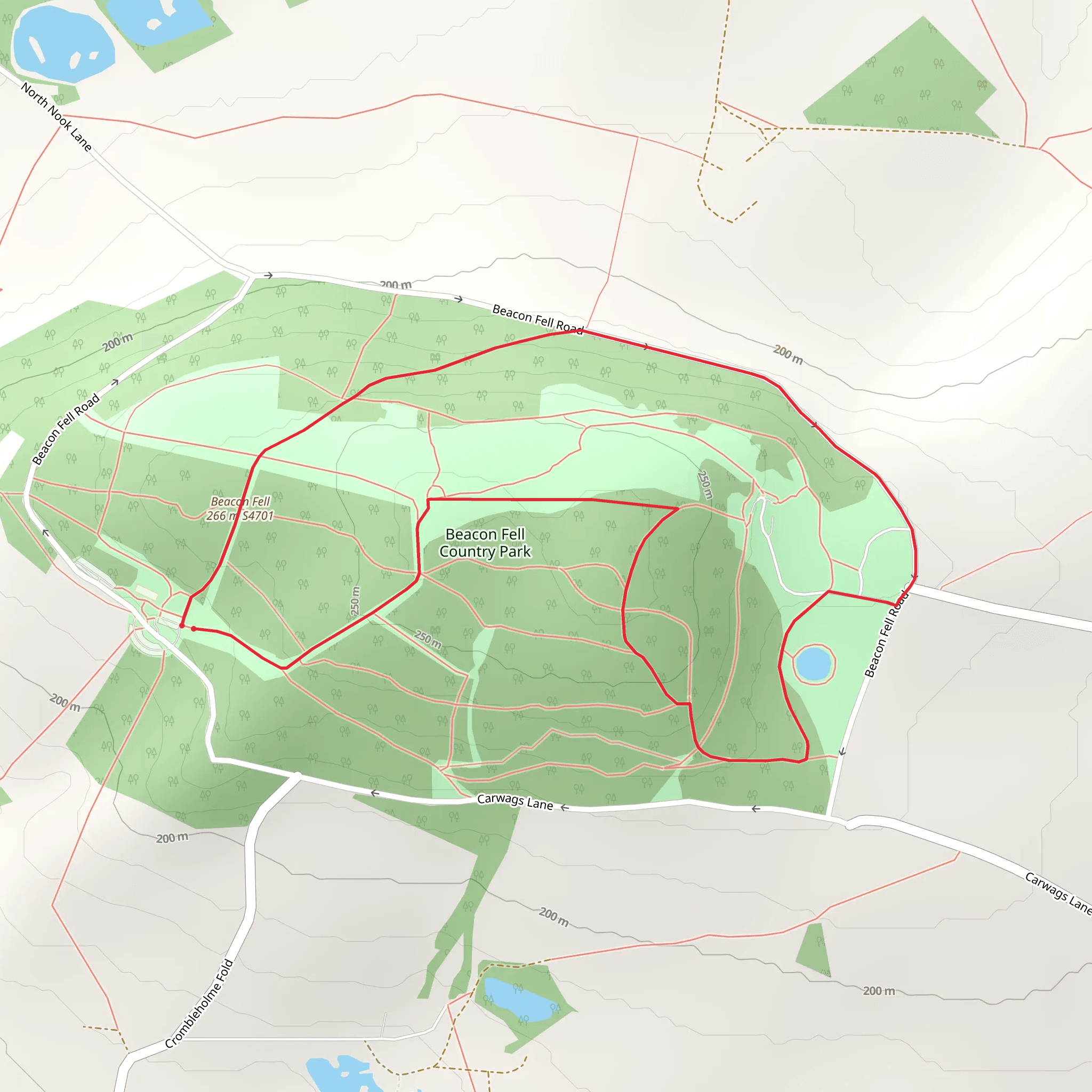Beacon Fell Country Park Loop mobile static map