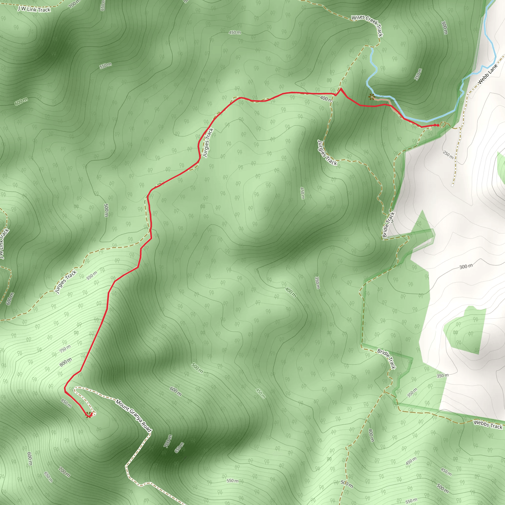 Mount Granya Walking Track mobile static map