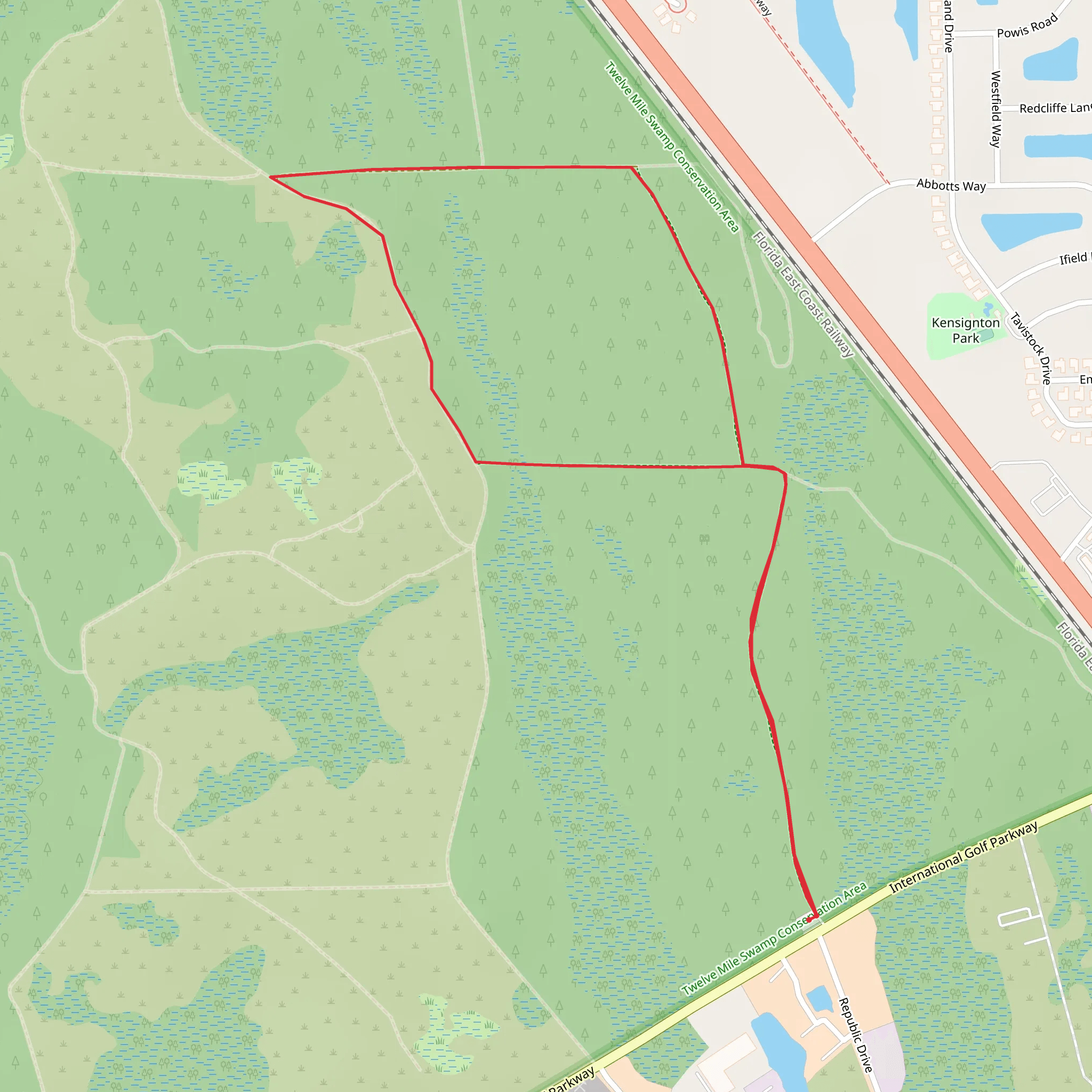 Twelve Mile Swamp and Conservation Area Loop Trail mobile static map