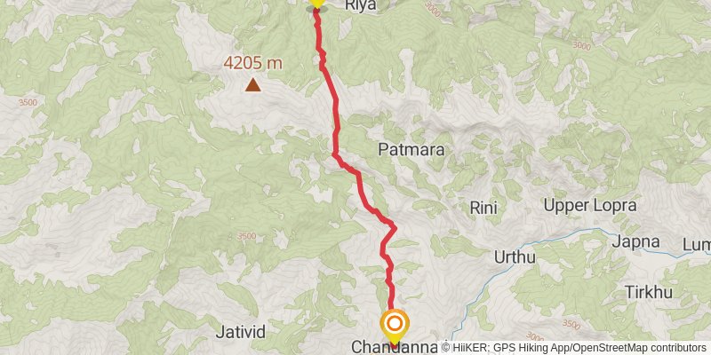 Great Himalayan Trail stage 80 Map