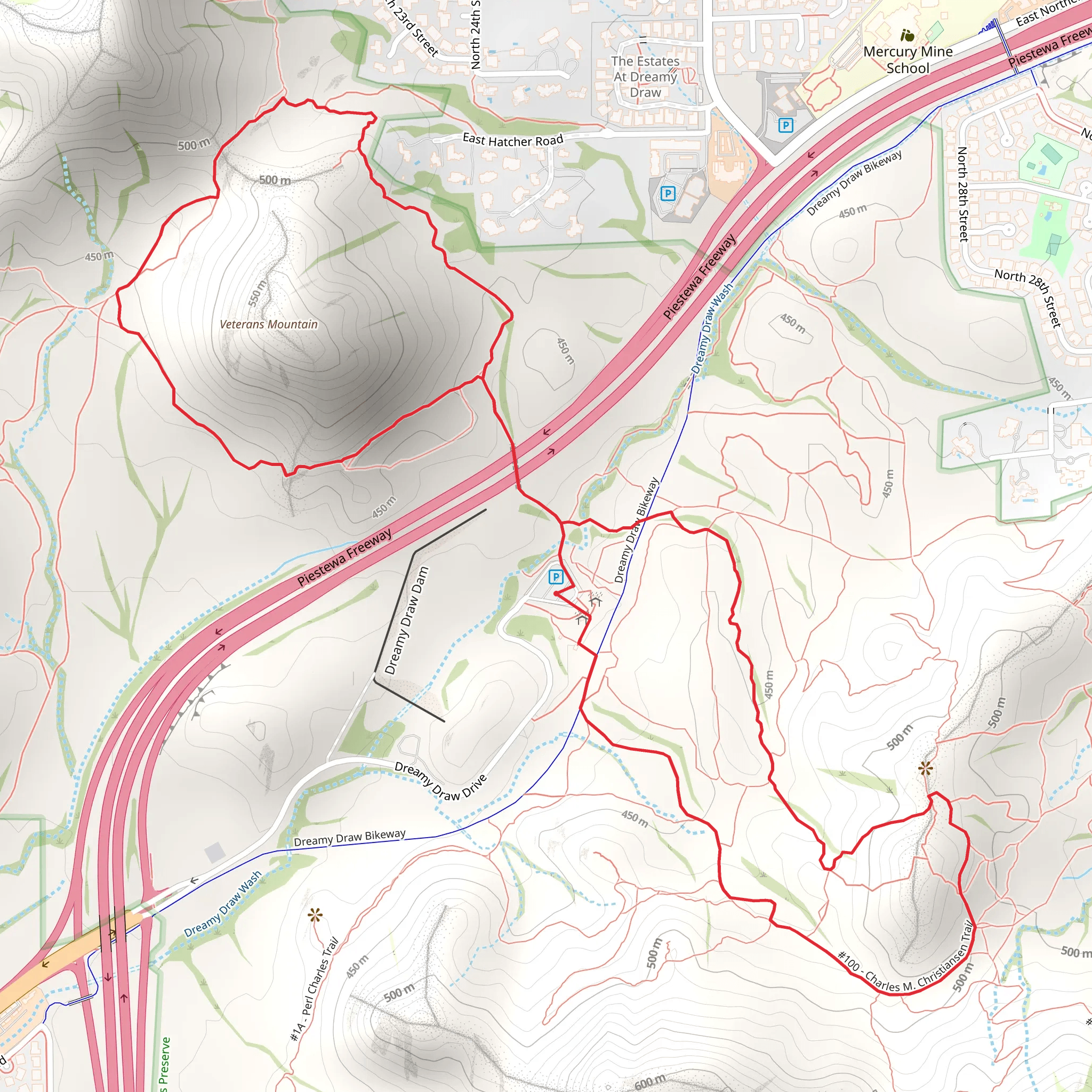 Dreamy Draw Nature Trail and Charles M Christiansen Loop Trail mobile static map