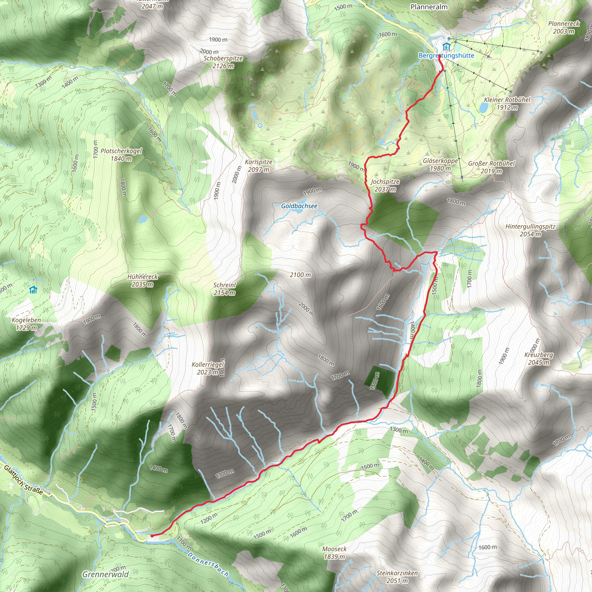 Planneralm to Lärchkar mobile static map