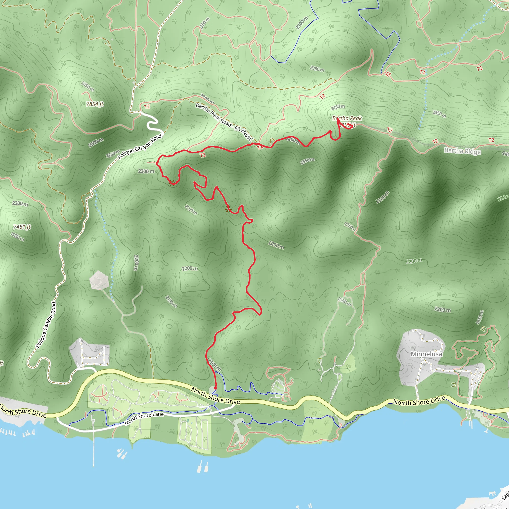 Bertha Peak via Cougar Crest Trail mobile static map
