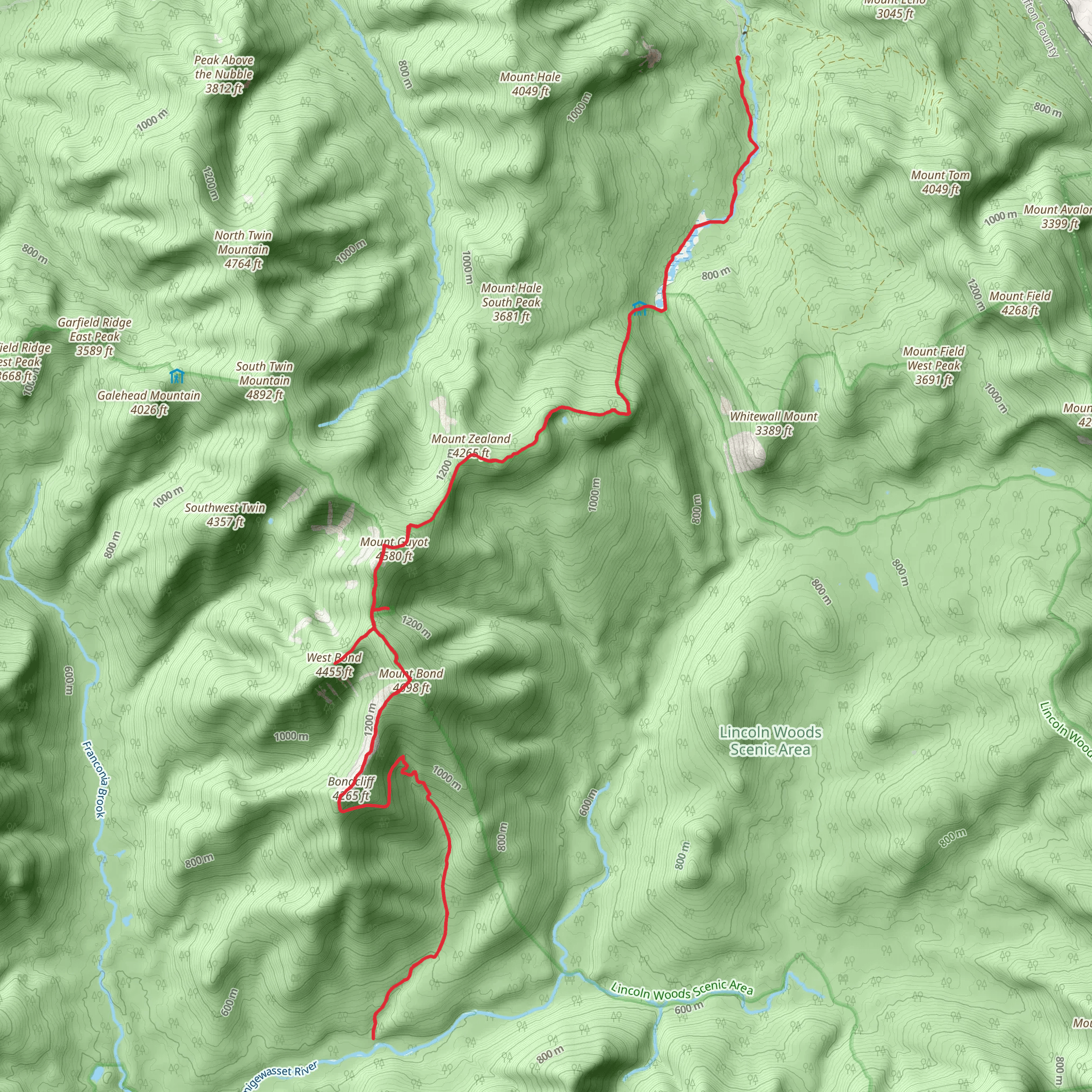 Mount Guyot and Black Brook mobile static map