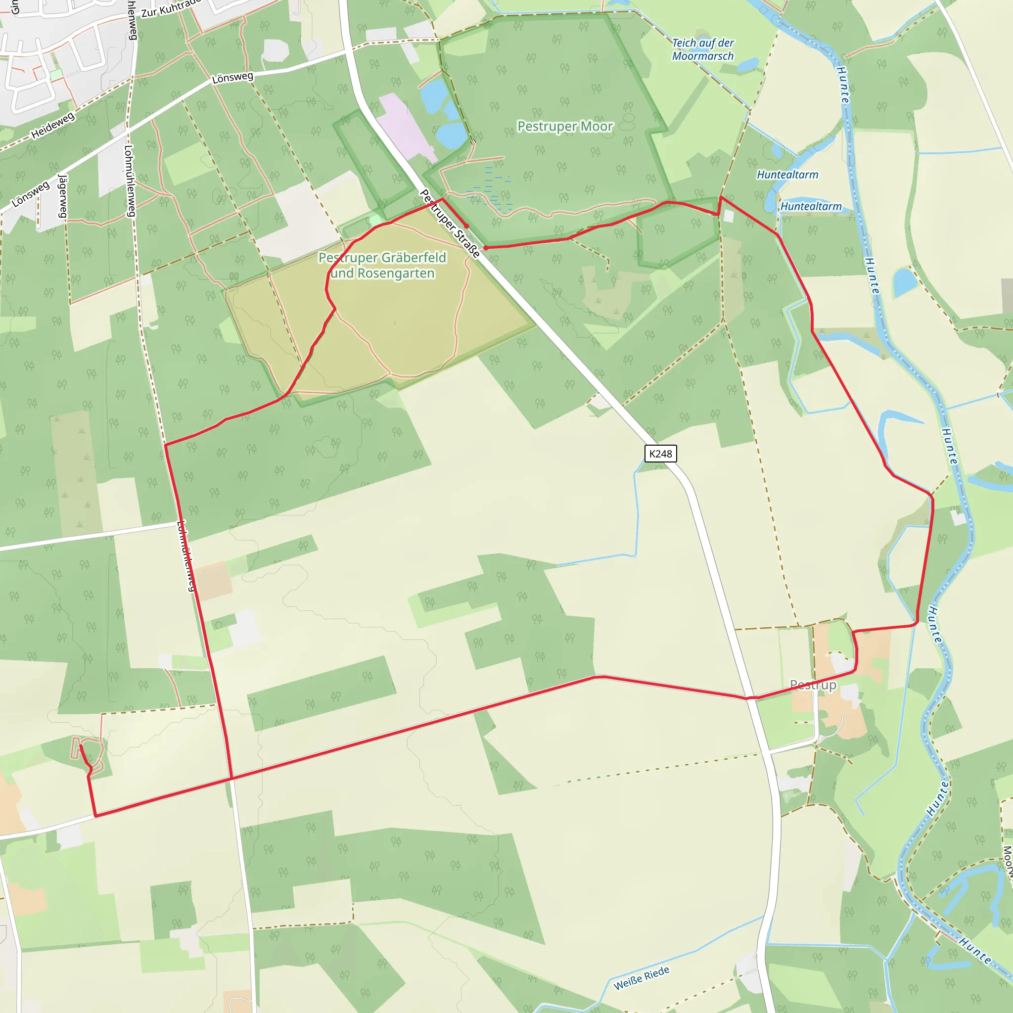 Hunte Heide Huegelgraeber Loop mobile static map
