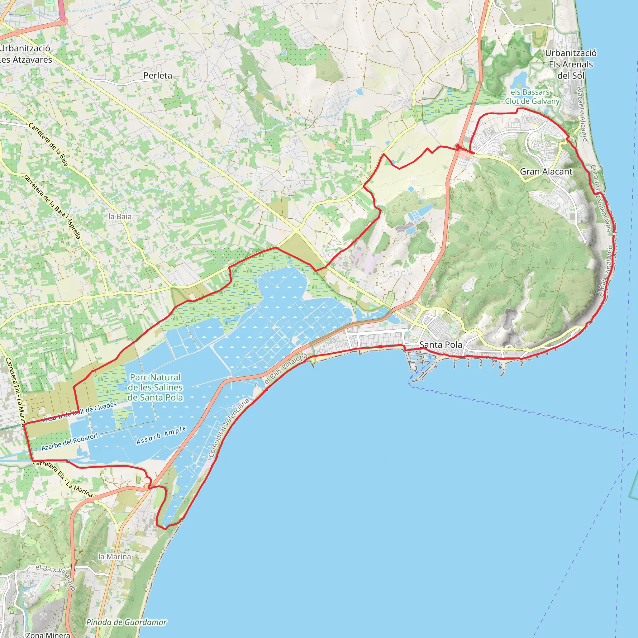 GR 232 Volta al terme de Santa Pola mobile static map