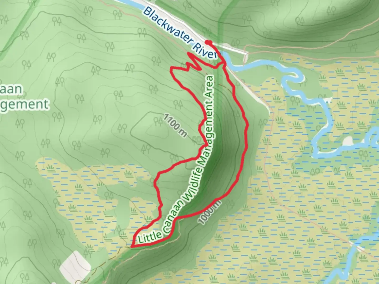 An image depicting the trail Hellbender Trail and Haul Rd aka Hellbender Road Loop and its surrounding area.
