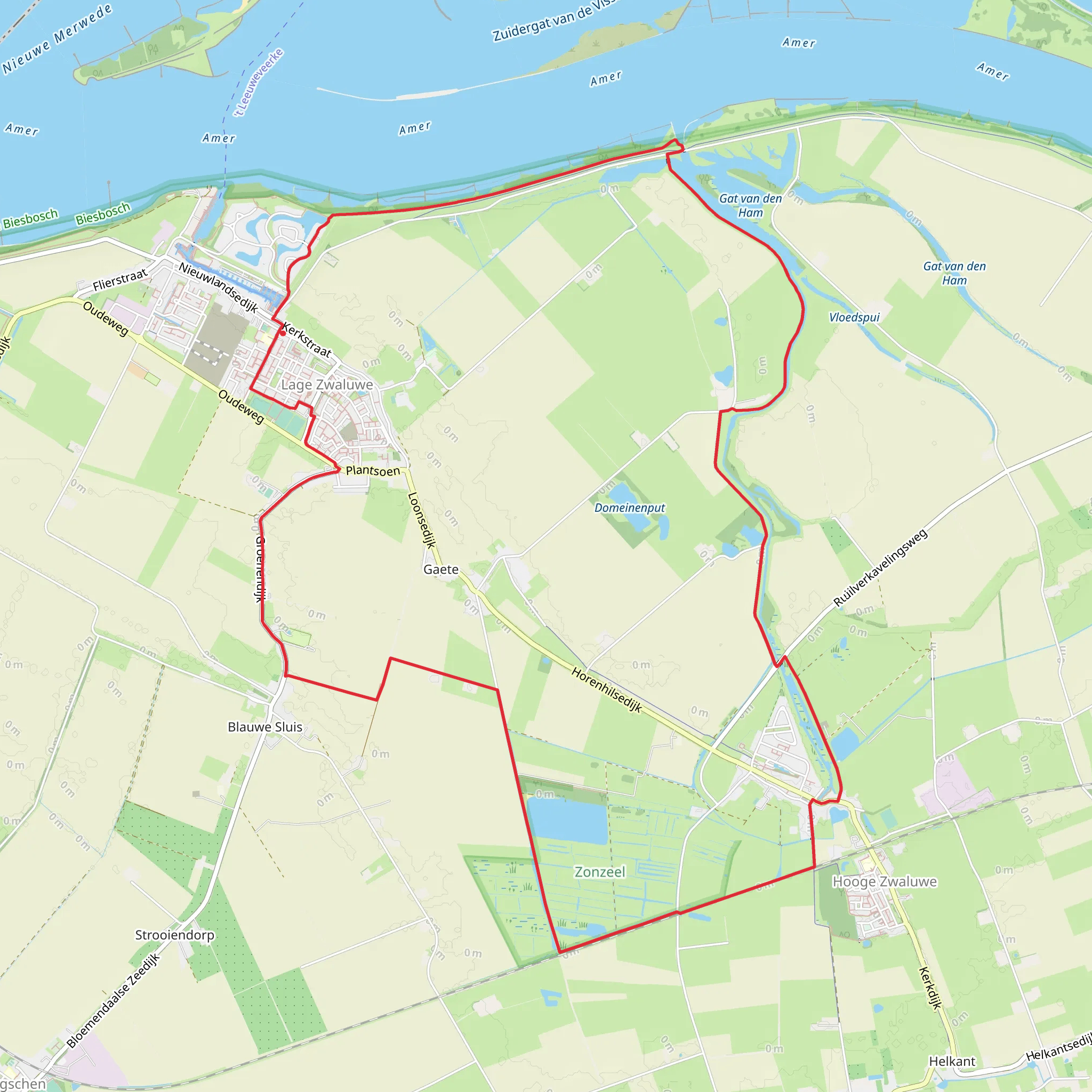 Gat van den Ham and De Winput via Buitendijk and Laange Reeweg mobile static map