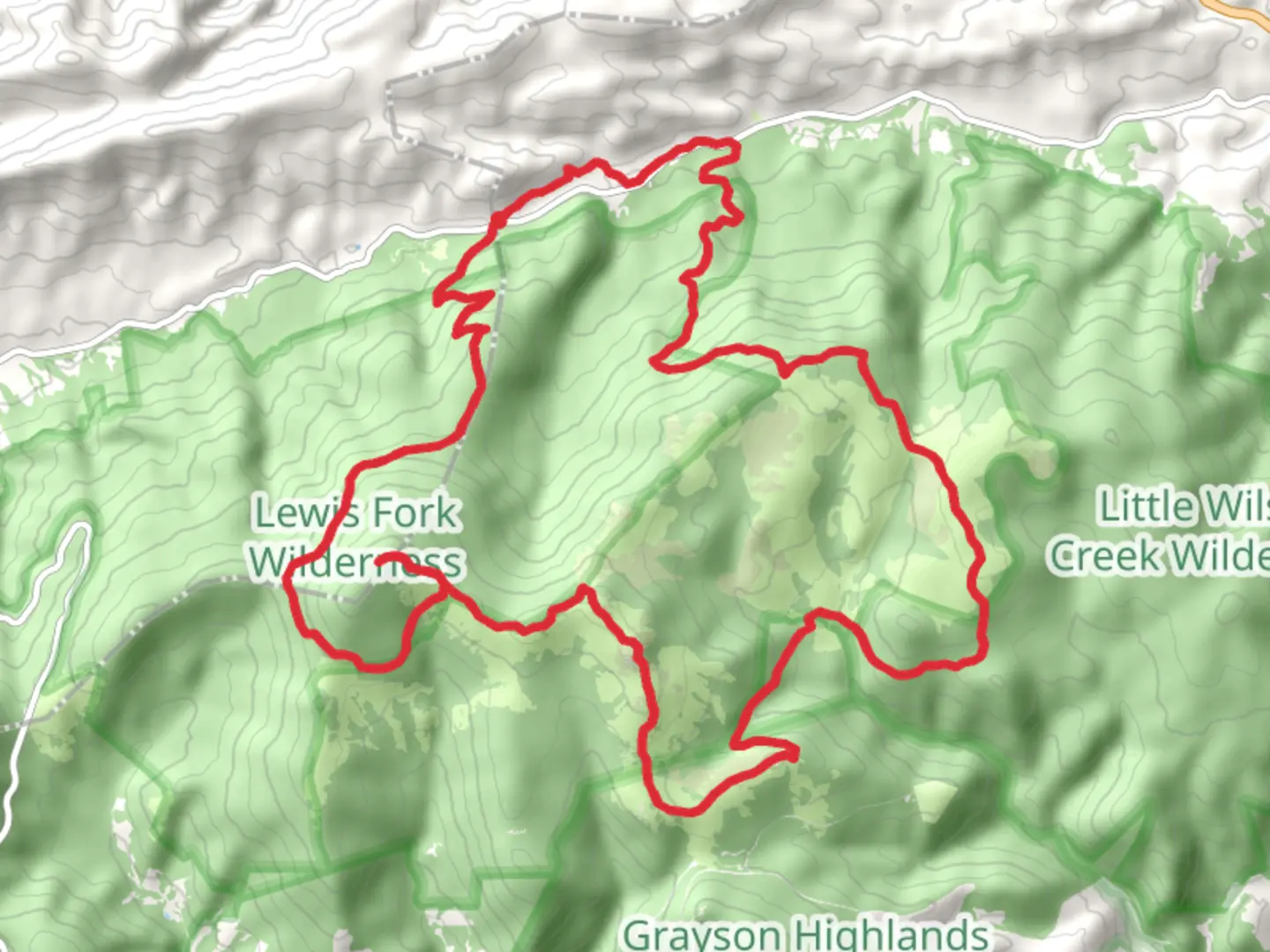 An image depicting the trail Mount Rogers, Wilburn Ridge Loop via Appalachian Trail and its surrounding area.