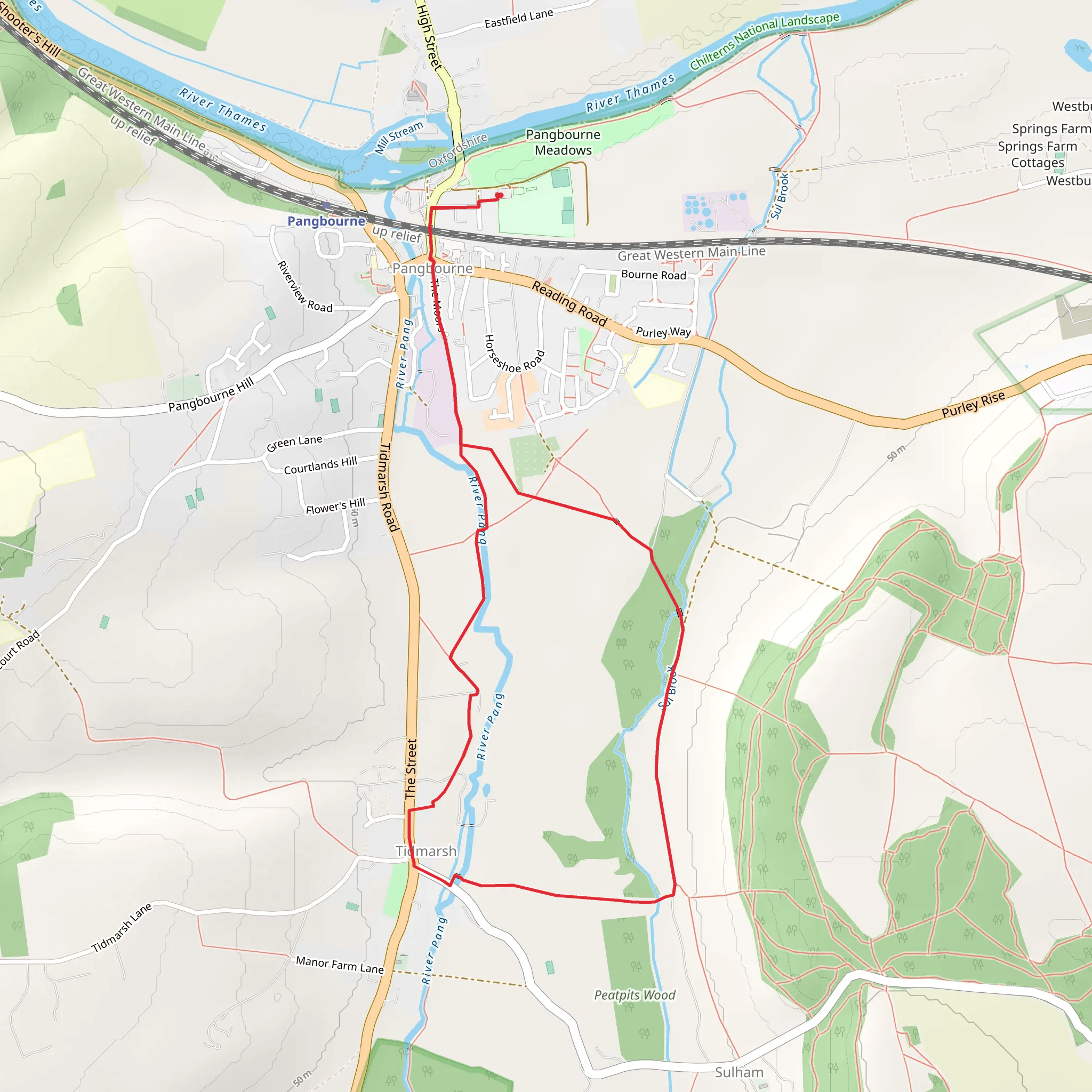 River Pang and Herridge's Copse Loop mobile static map