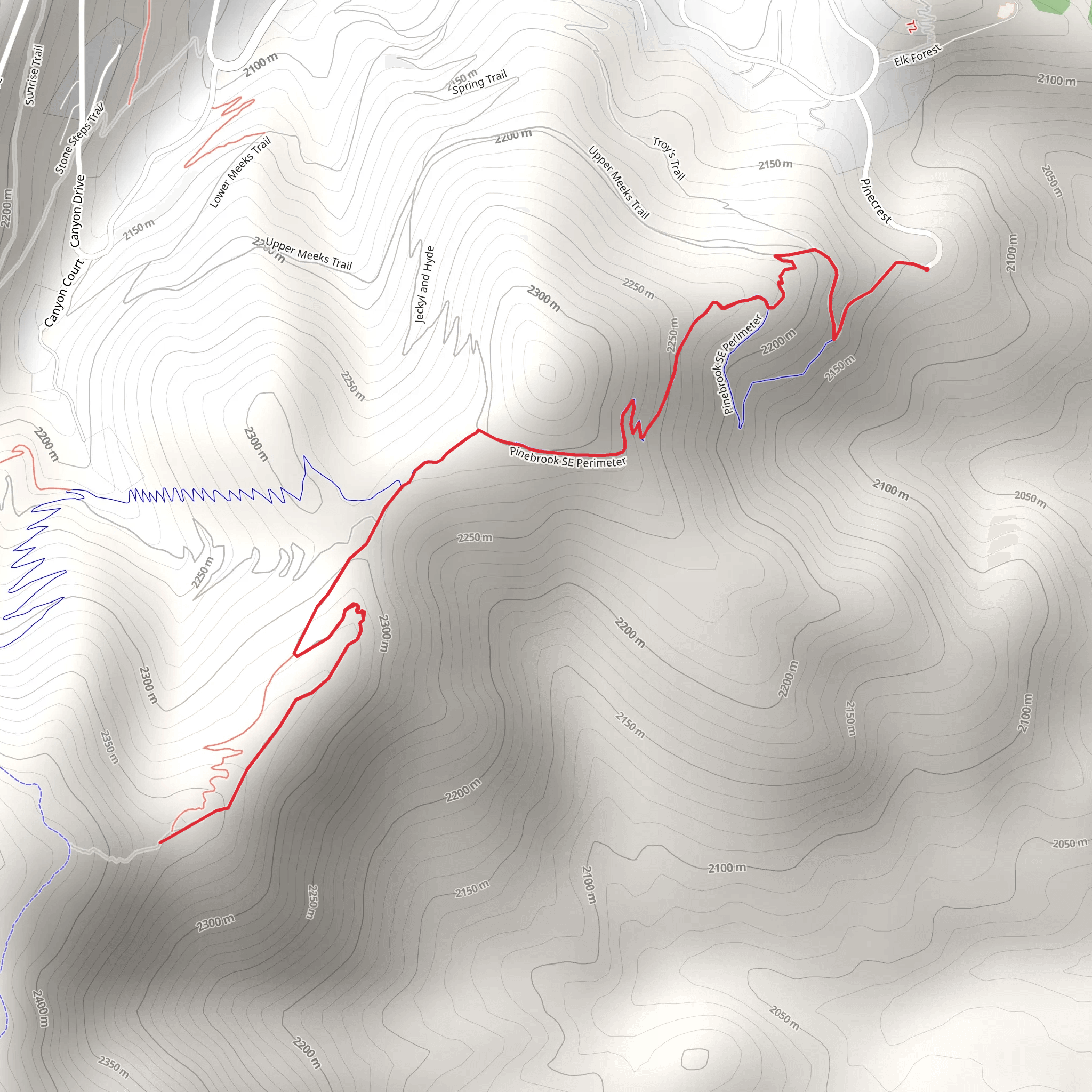 Upper Meeks Trail and Pinebrook SE Perimeter Walk mobile static map