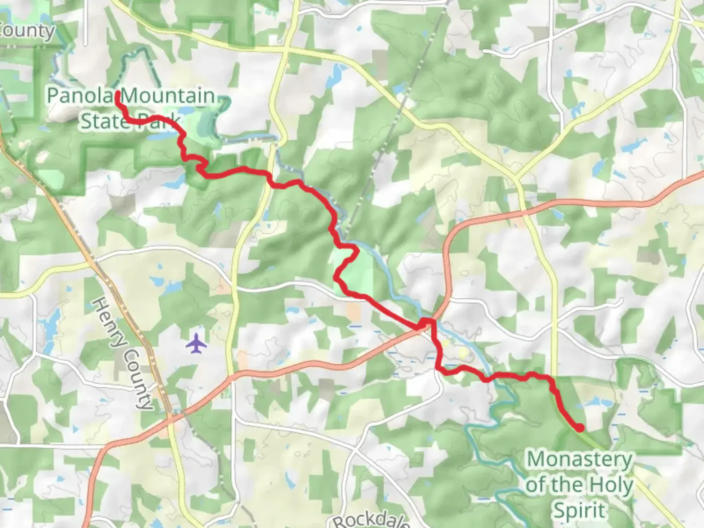 An image depicting the trail Rockdale River PATH Trail and its surrounding area.