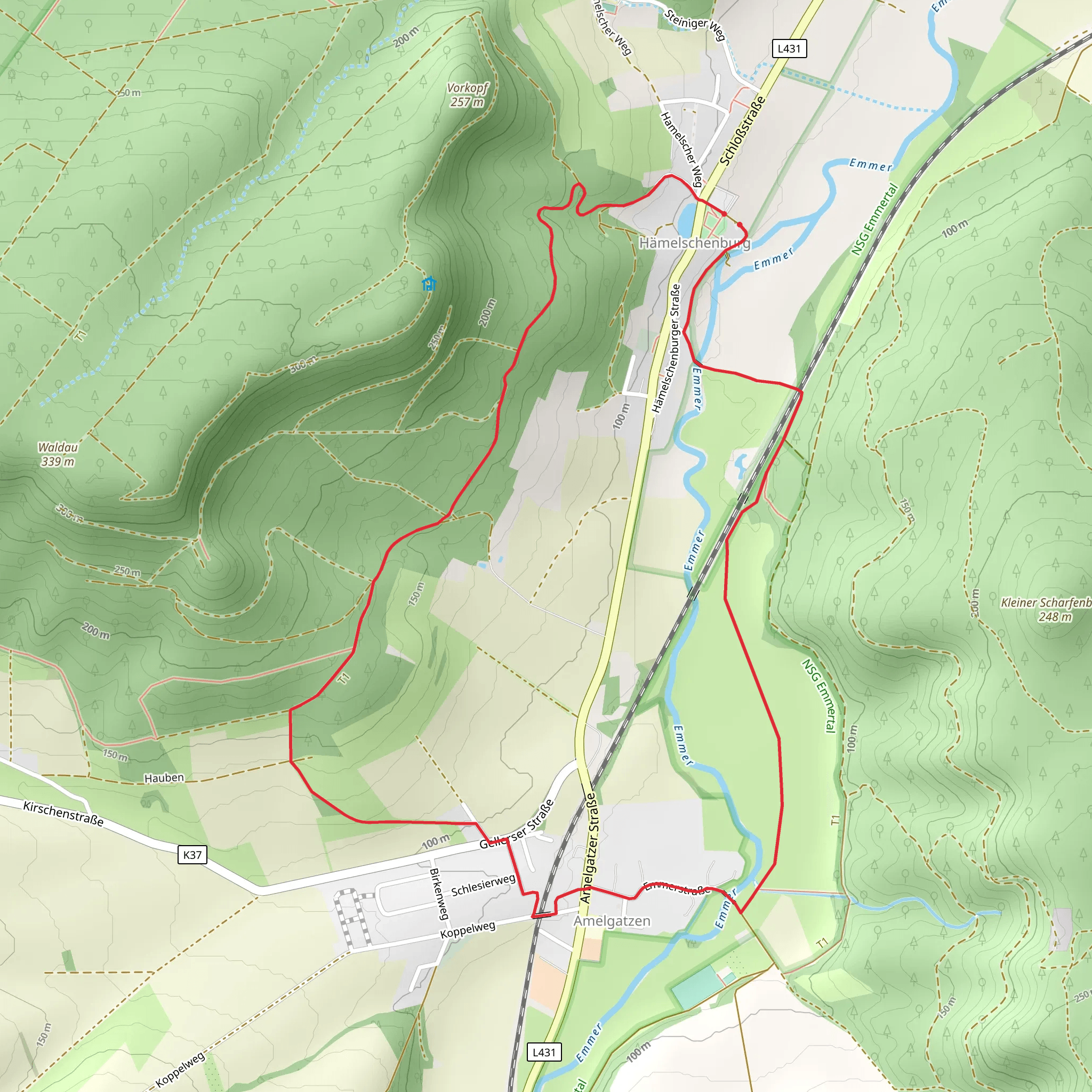 Hämelschenburg and NSG Emmertal mobile static map