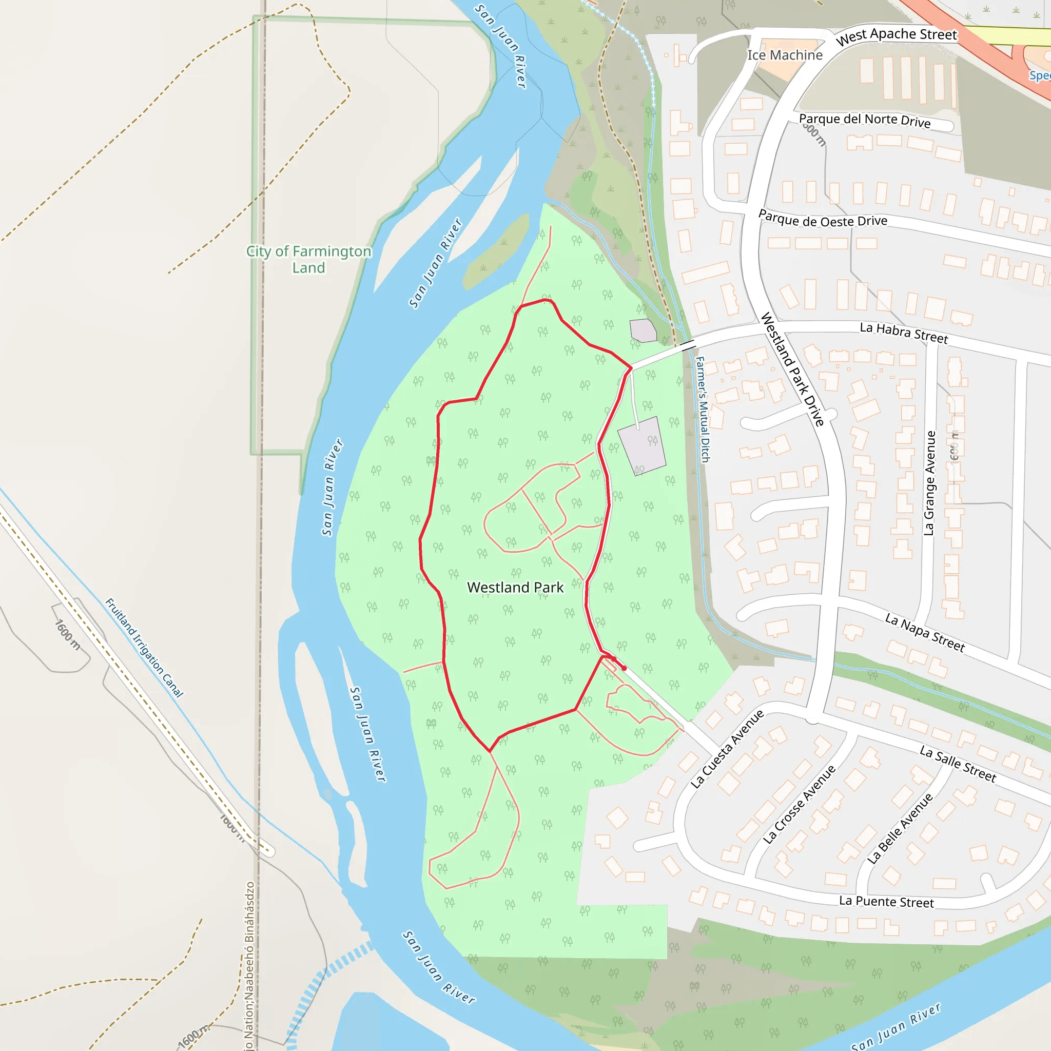 Westland Park Loop mobile static map
