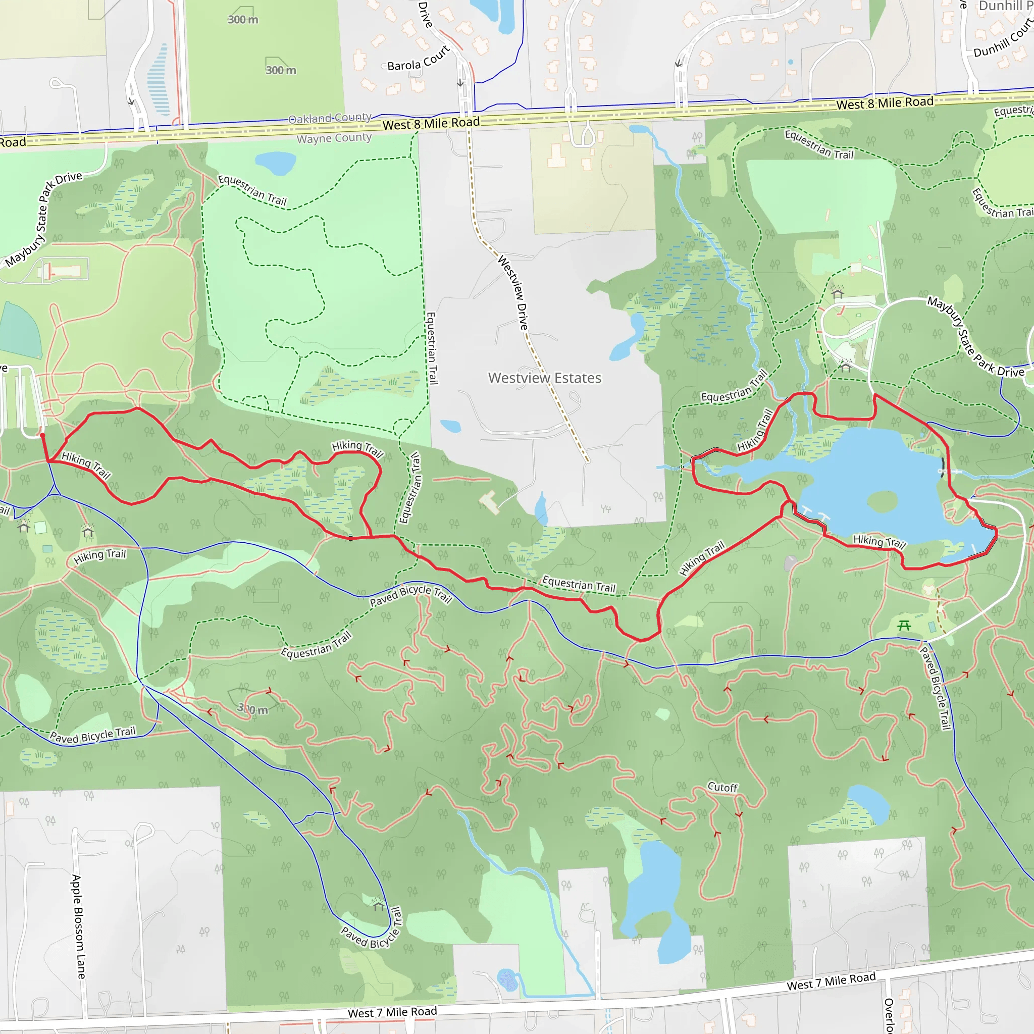 Maybury State Park - Hiking Trail mobile static map