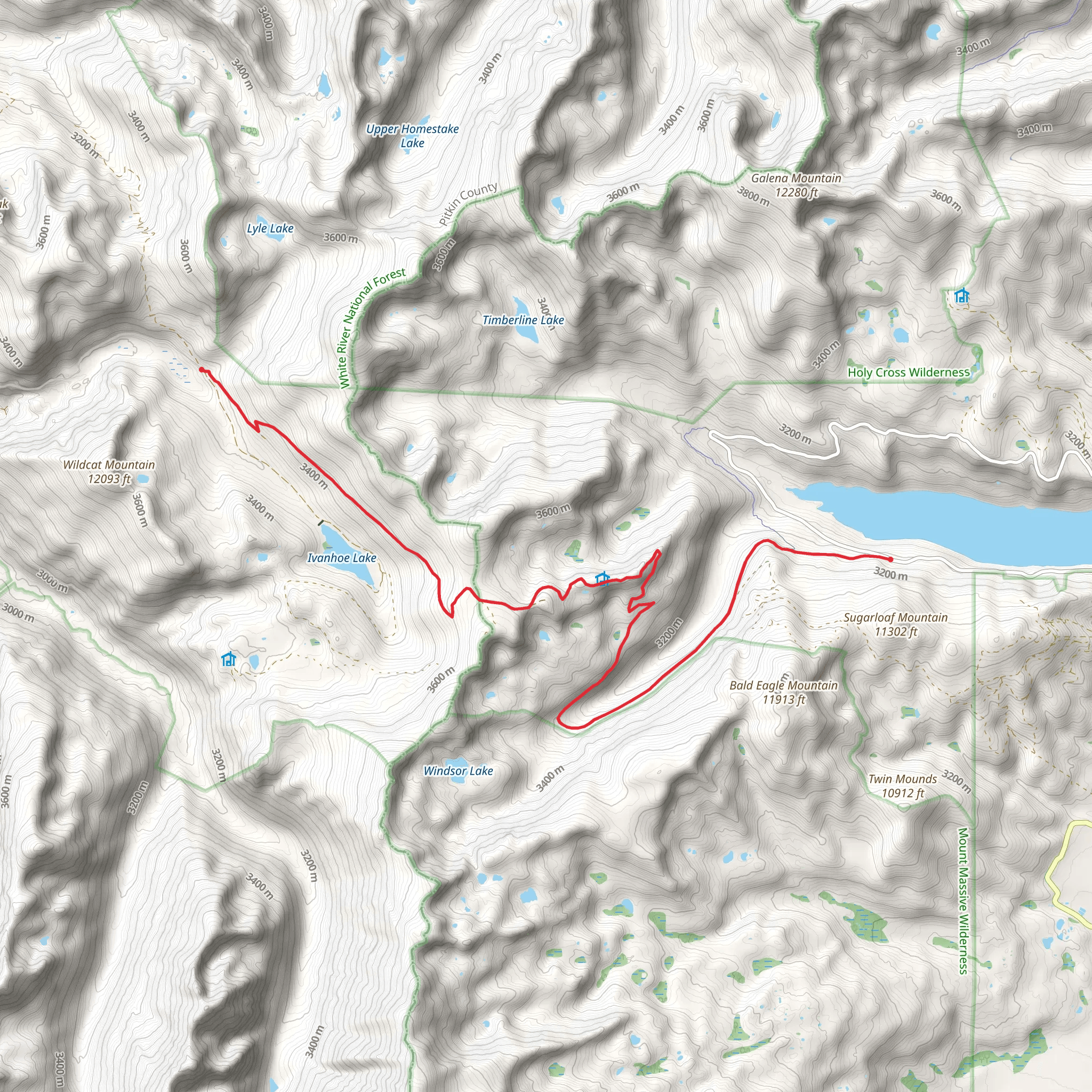Frying Pan Road to Turquoise Lake mobile static map