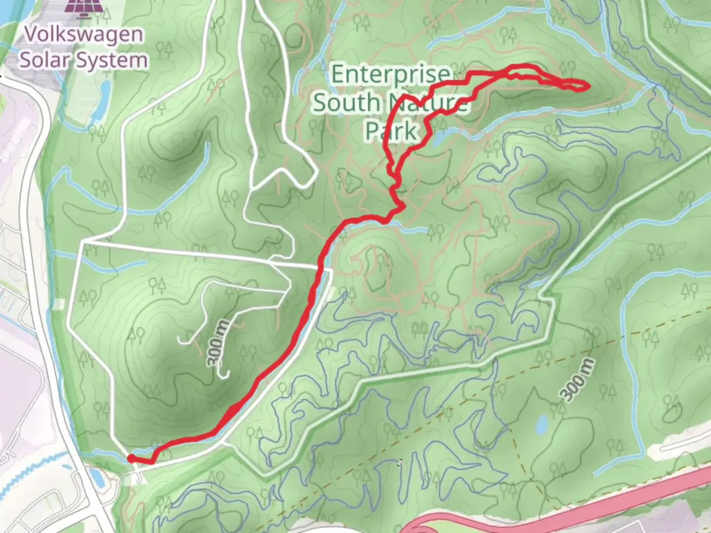 An image depicting the trail Poe Run and Boulder Point Trail and its surrounding area.