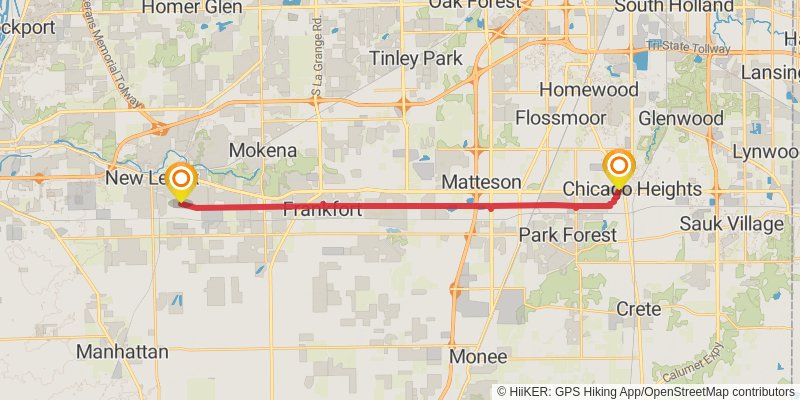 American Discovery Trail North Route stage 112 Map