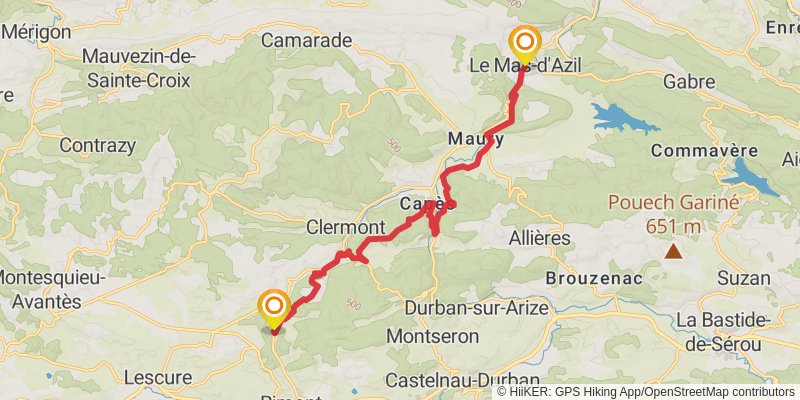 GR 78 - Sentier de Piémont stage 8 Map
