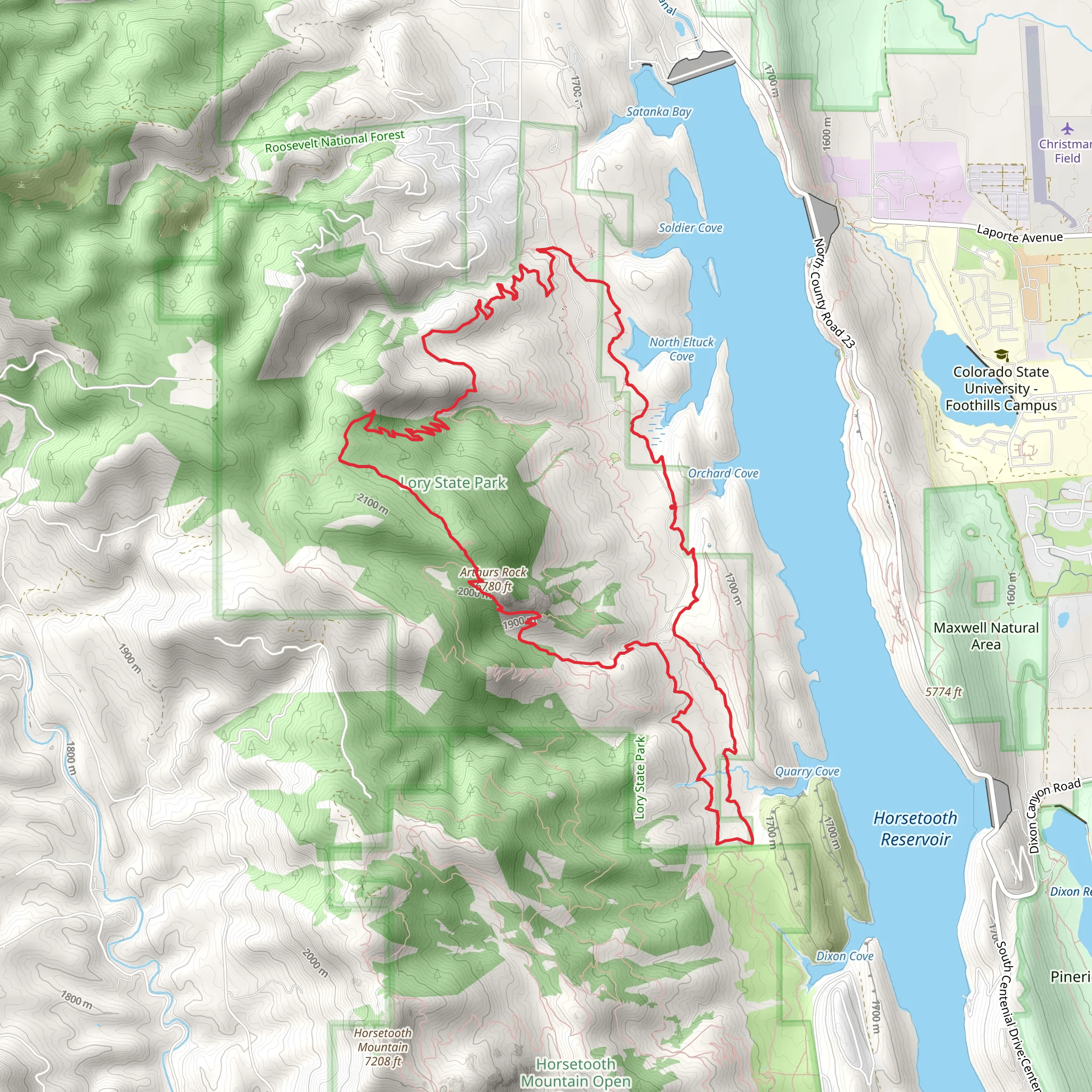 Arthurs Rock and South Valley Loop mobile static map