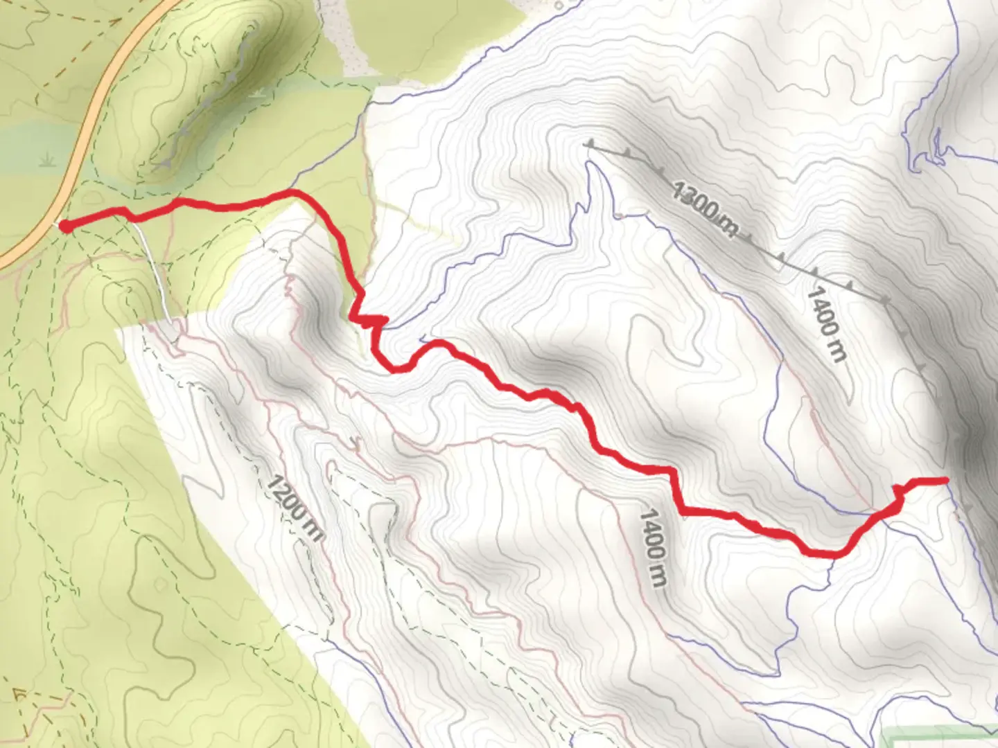 An image depicting the trail Bone Shaker and Bob Gnarly and its surrounding area.
